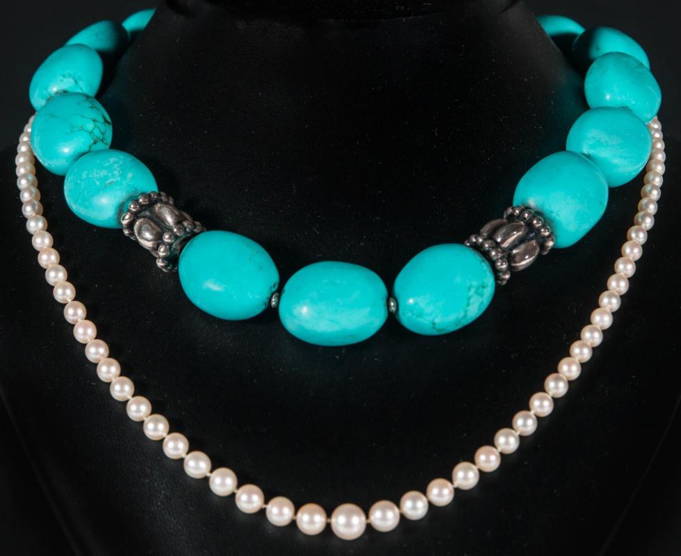 PEARL AND TURQUOISE NECKLACES