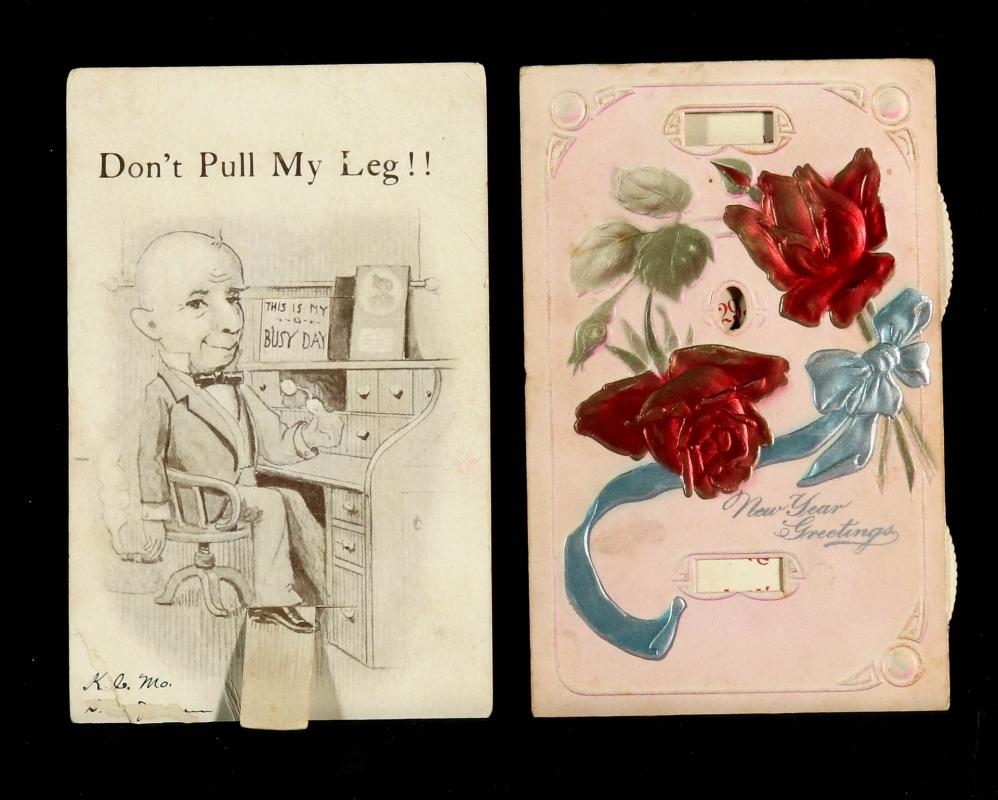 THREE MECHANICAL NOVELTY POSTCARDS