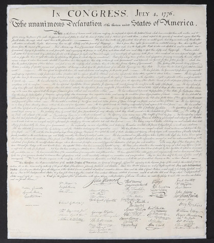 A Very Rare Circa 1840 Anastatic Facsimile of the Declaration of Independence