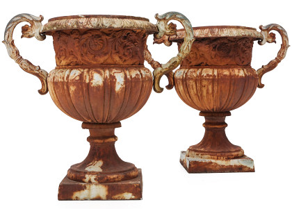 Monumental Cast‑Iron Garden Urns