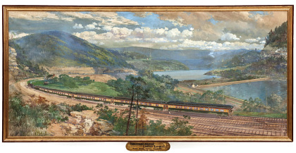 An 1880s Oil on Canvas View of Horseshoe Curve in the Allegheny Mountains