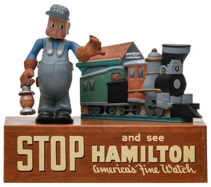 A Very Rare Hamilton Railroad Watch Advertising Display