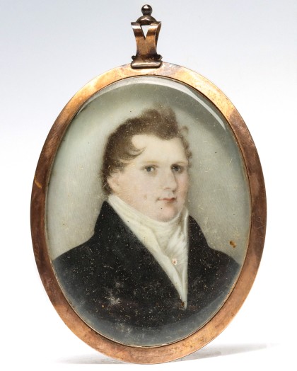 A Collection of Miniature Portraits Including Seafarer Luke Douglas of New London, Connecticut