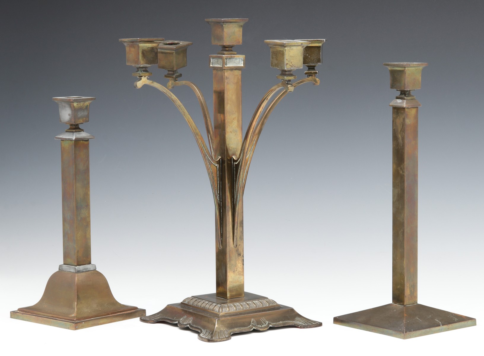 BRADLEY AND HUBBARD AND OTHER EARLY 20TH C CANDLESTICKS