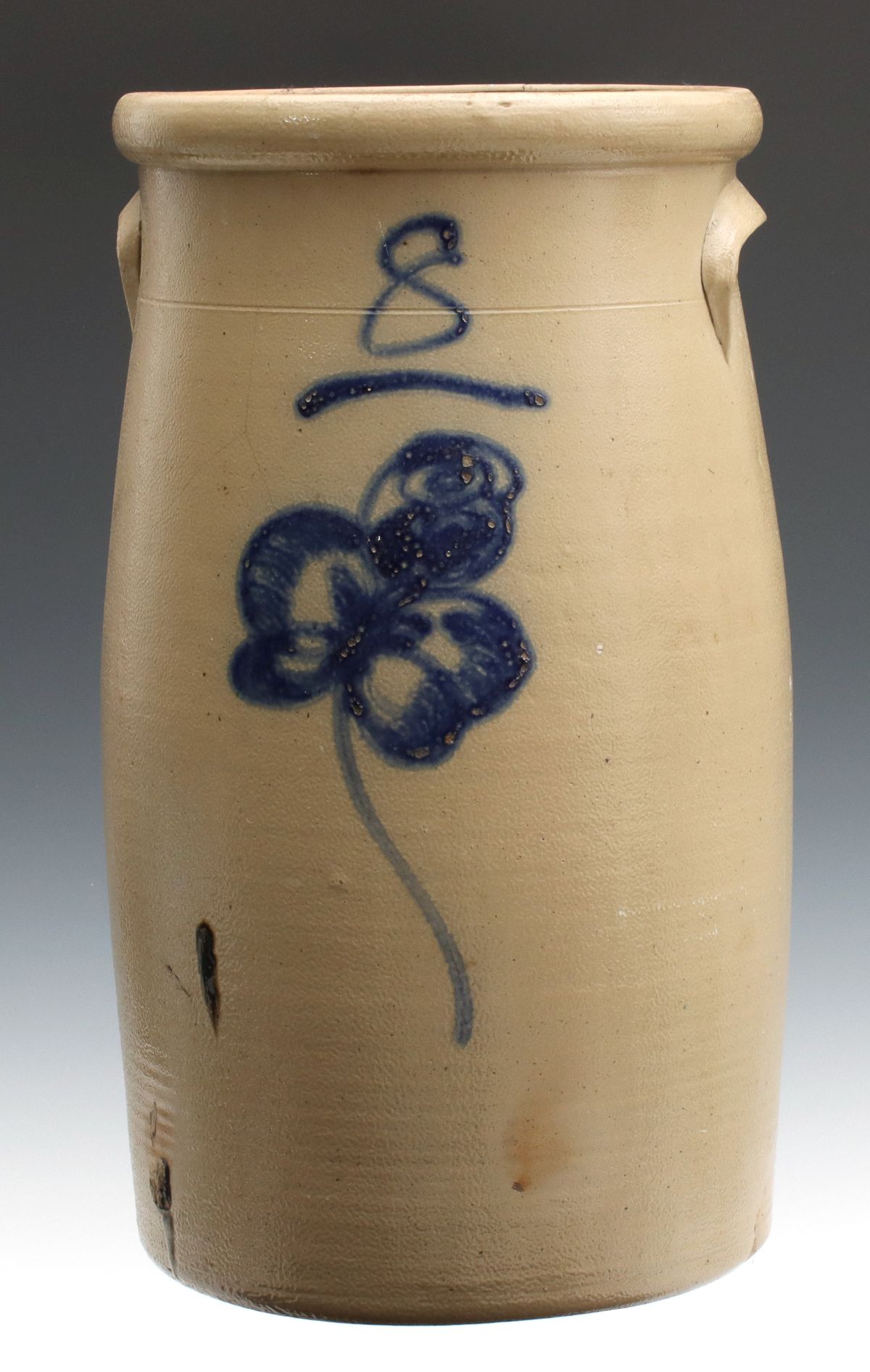 A BLUE DECORATED CHURN SIGNED RED WING STONEWARE COMPANY