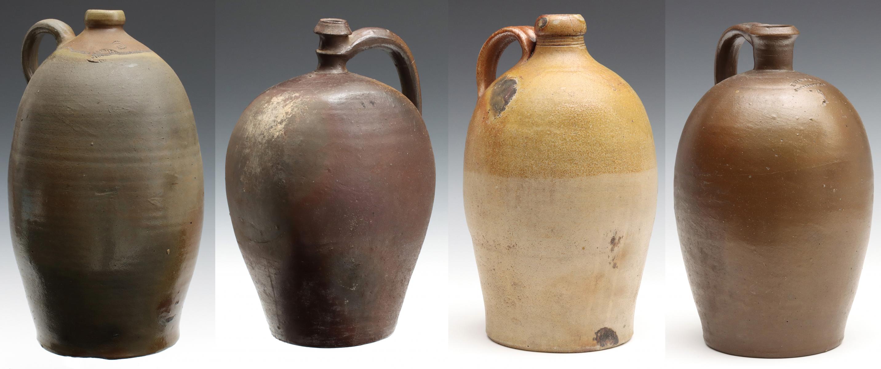 EARLY 19TH C. AMERICAN UNDECORATED STONEWARE JUGS
