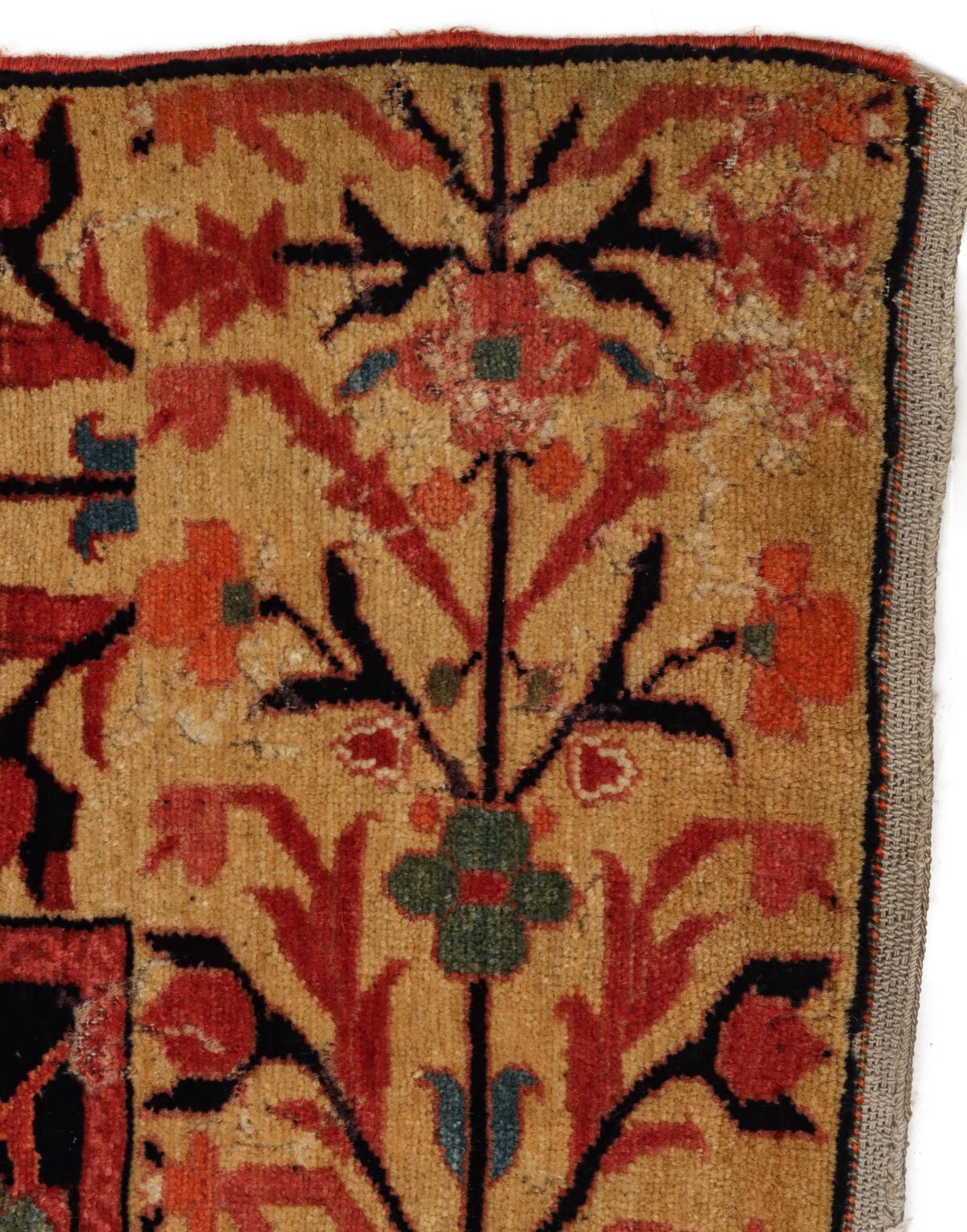 A FINE PERSIAN MALAYER PRAYER RUG WITH CYPRESS C. 1860