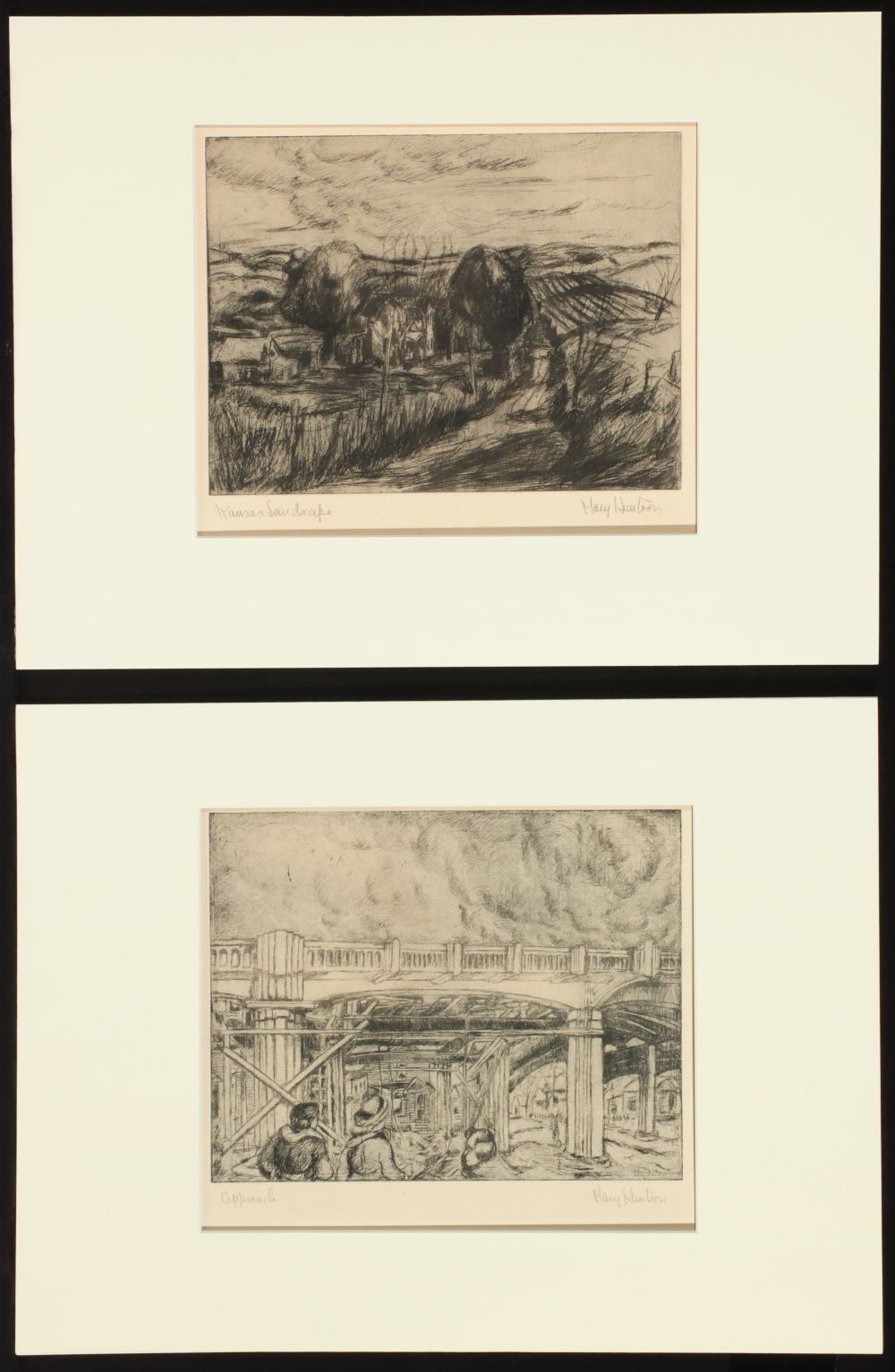 MARY HUNTOON (1896-1970) PENCIL SIGNED ETCHINGS
