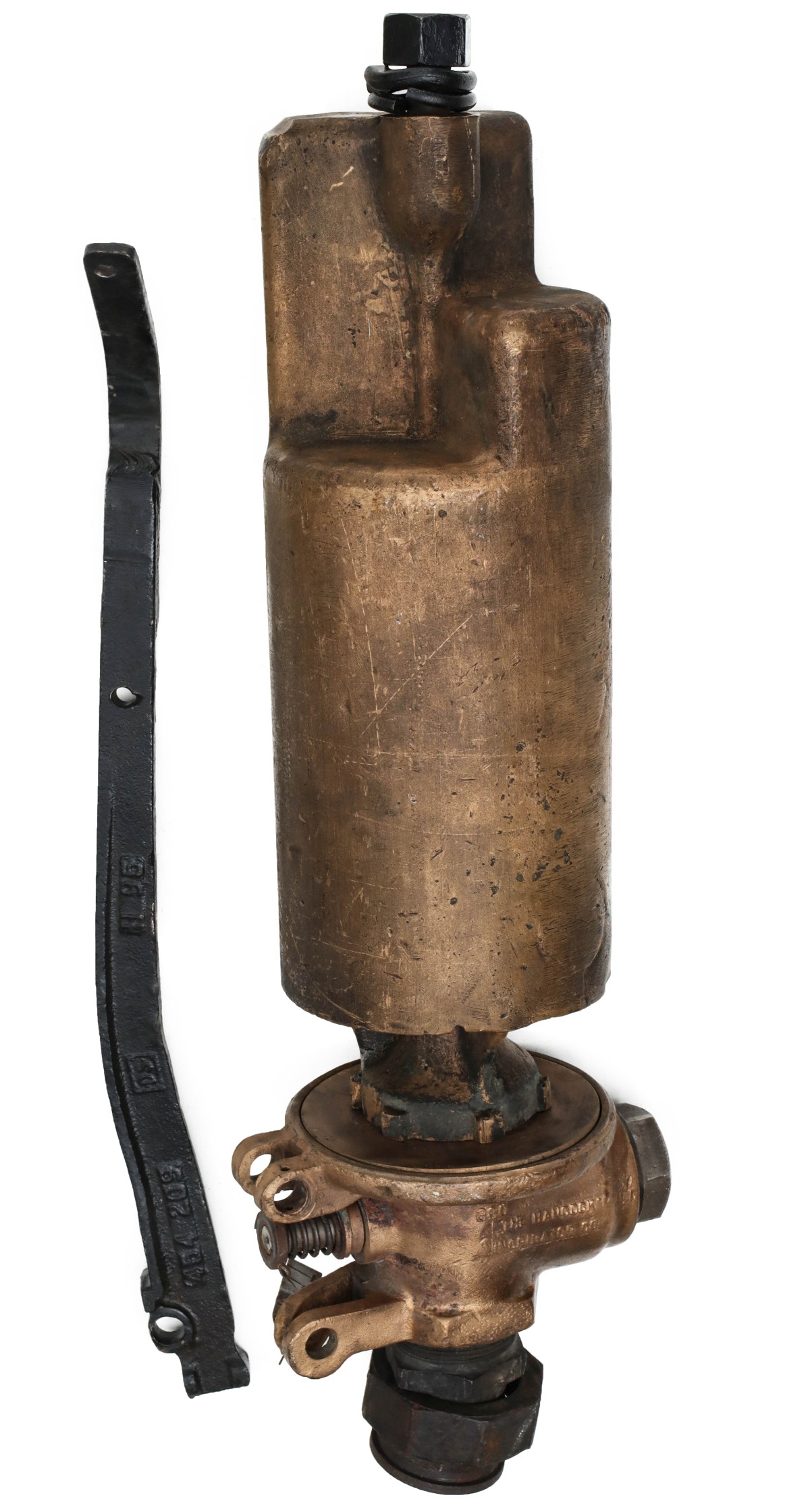 A LARGE THREE CHIME STEP TOP BRASS LOCOMOTIVE WHISTLE