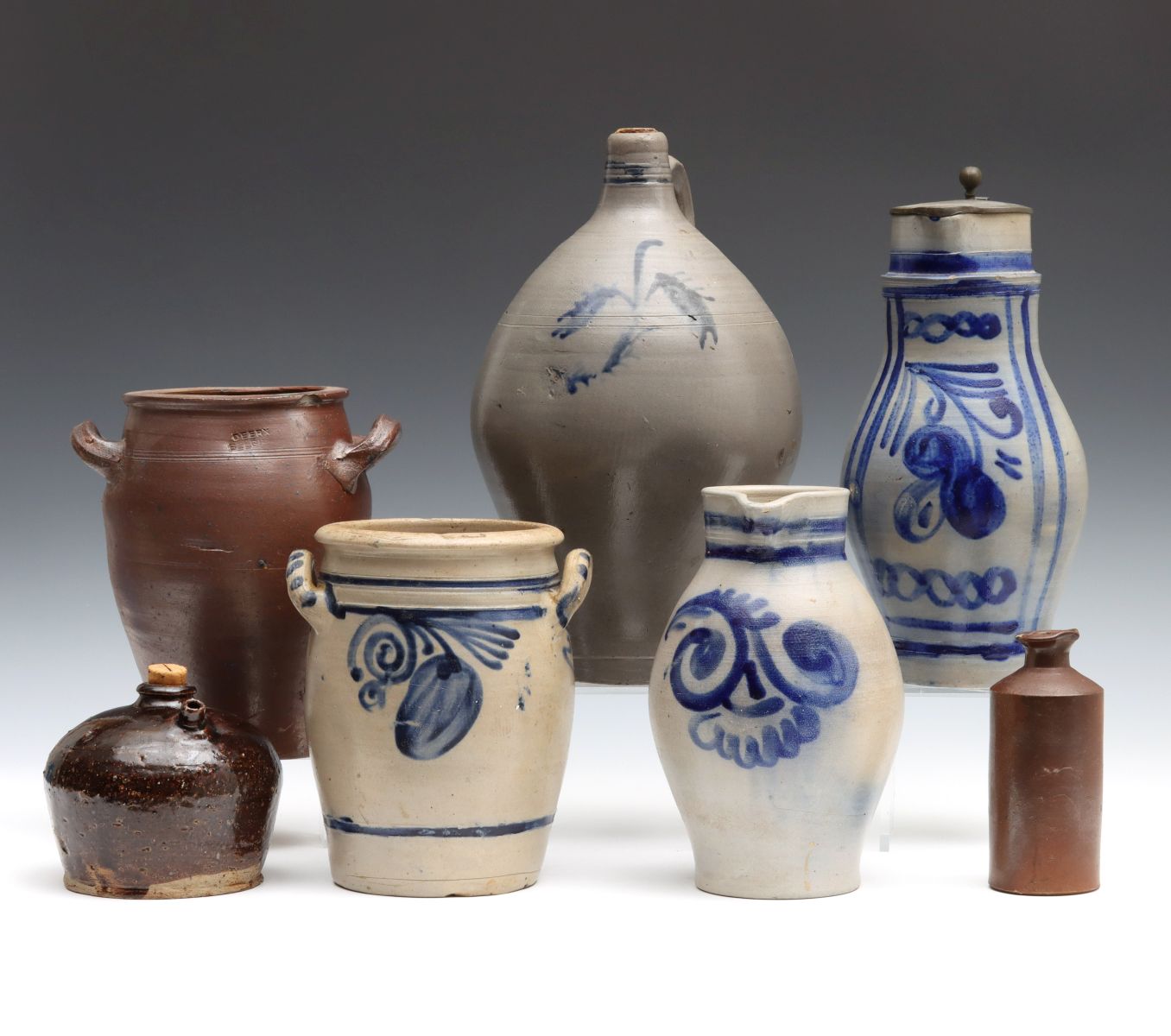 BLUE DECORATED AND OTHER EUROPEAN STONEWARE VESSELS