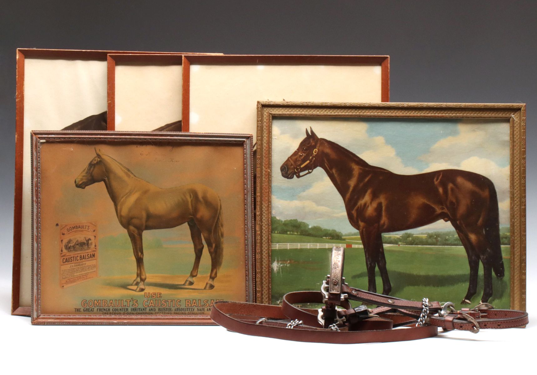 EQUESTRIAN PRINTS, ADVERTISING AND SILVER MOUNT BRIDLE
