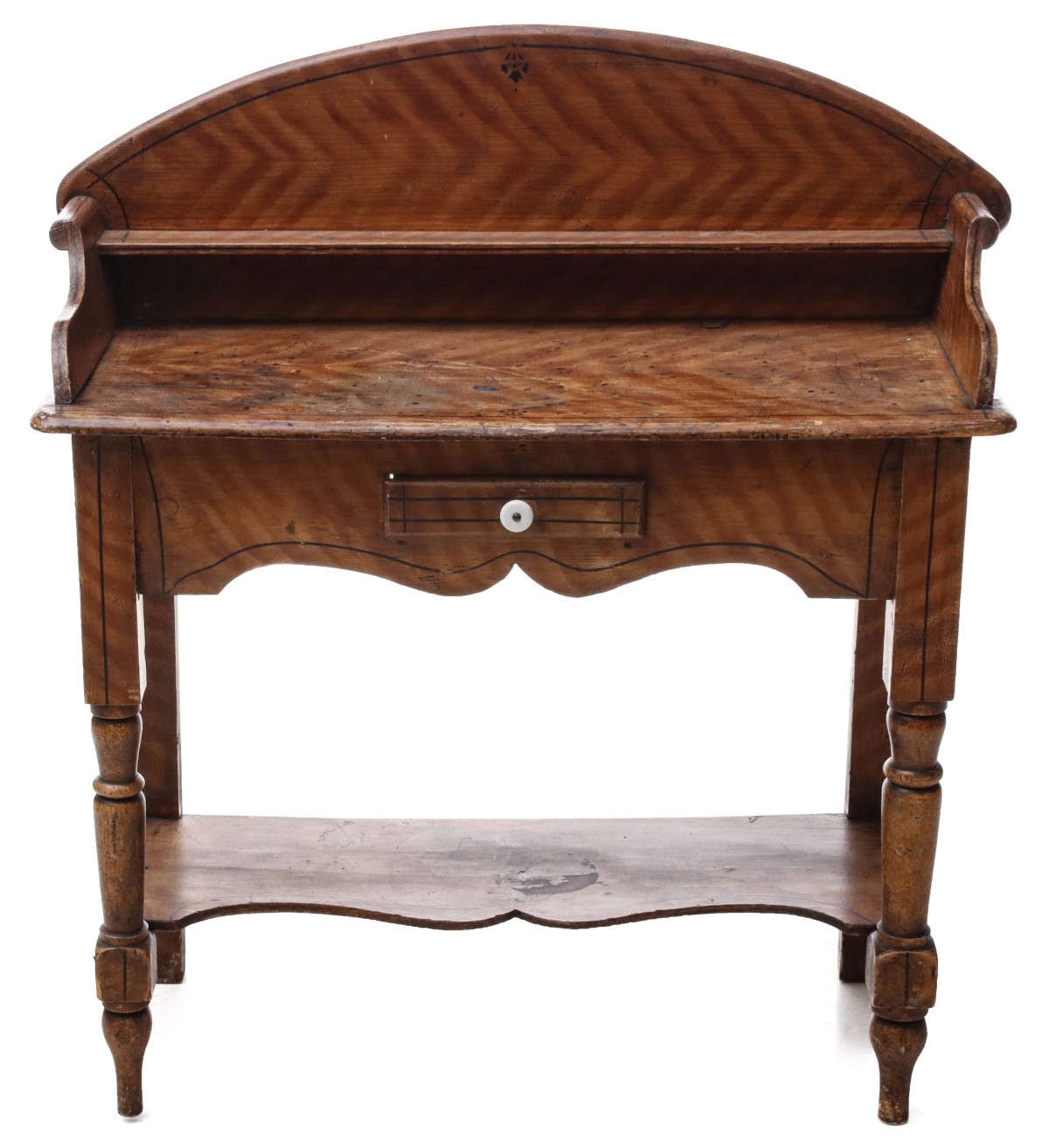 A 19TH CENTURY WASH STAND WITH ORIGINAL GRAIN PAINT