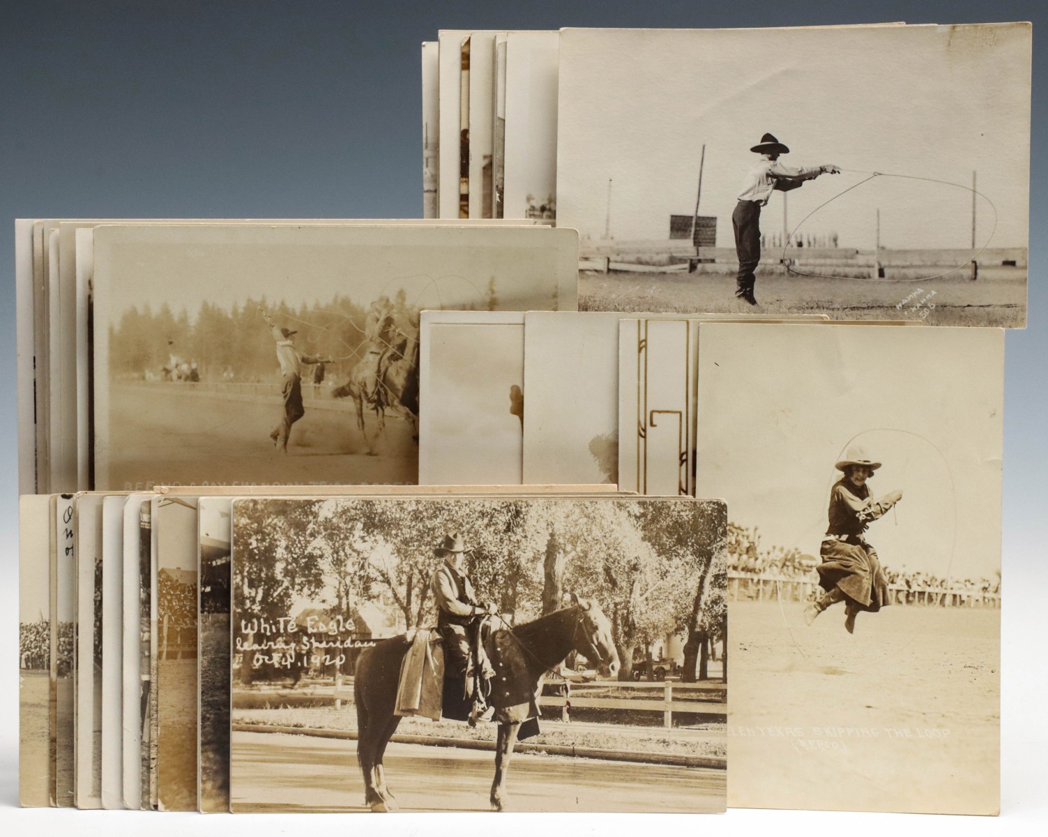 ROPING, ROUNDUP AND RODEO REAL PHOTO POST CARDS