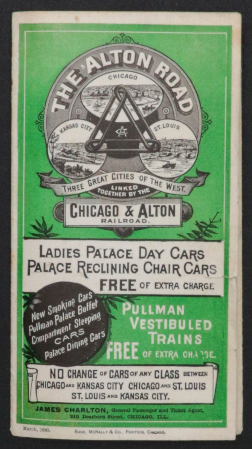 CHICAGO AND ALTON RAILROAD TIMETABLE FOR MARCH 1890
