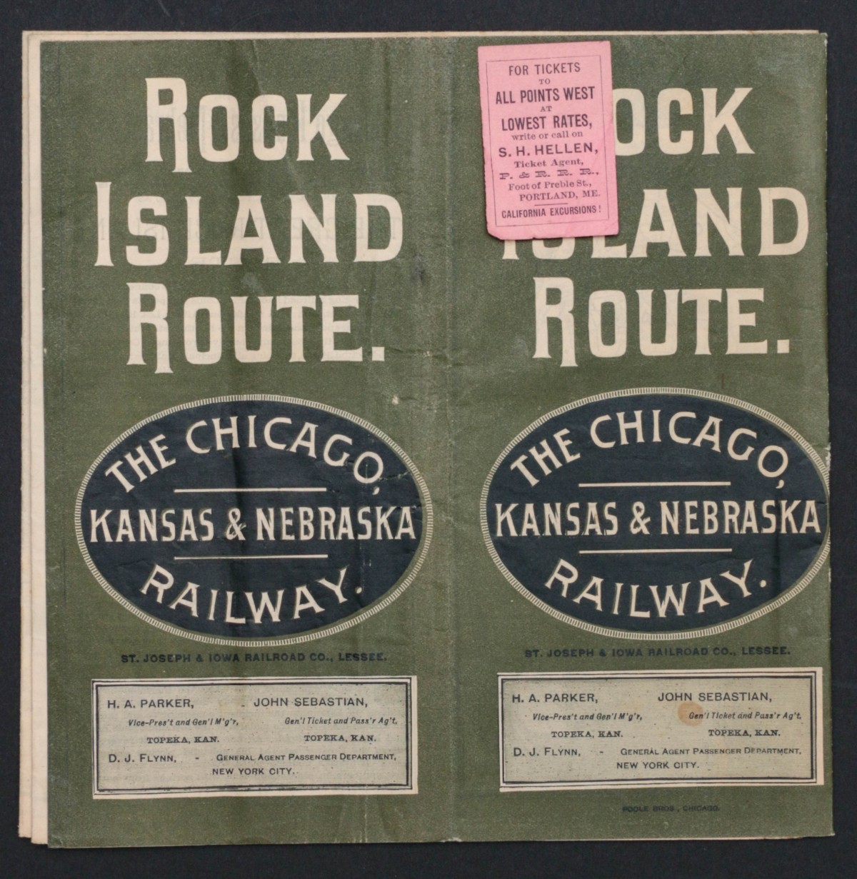 THE CHICAGO, KANS., & NEBR., RY. TIMETABLE FOR 1888