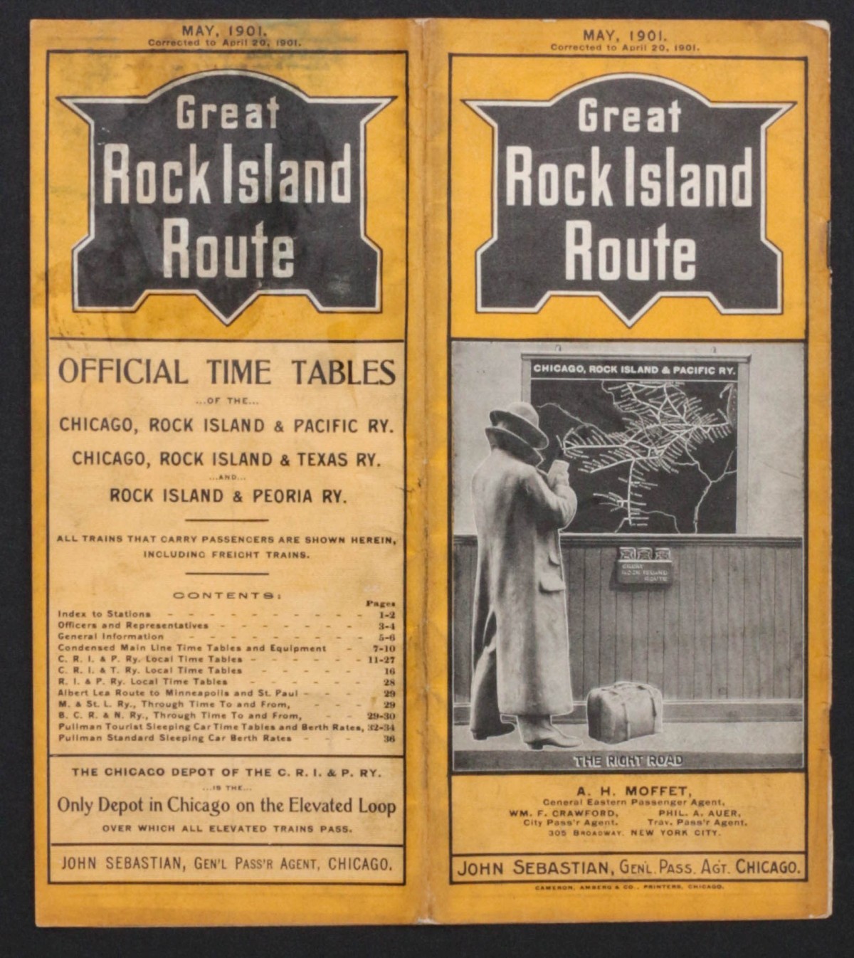 GREAT ROCK ISLAND ROUTE TIMETABLE FOR MAY 1901