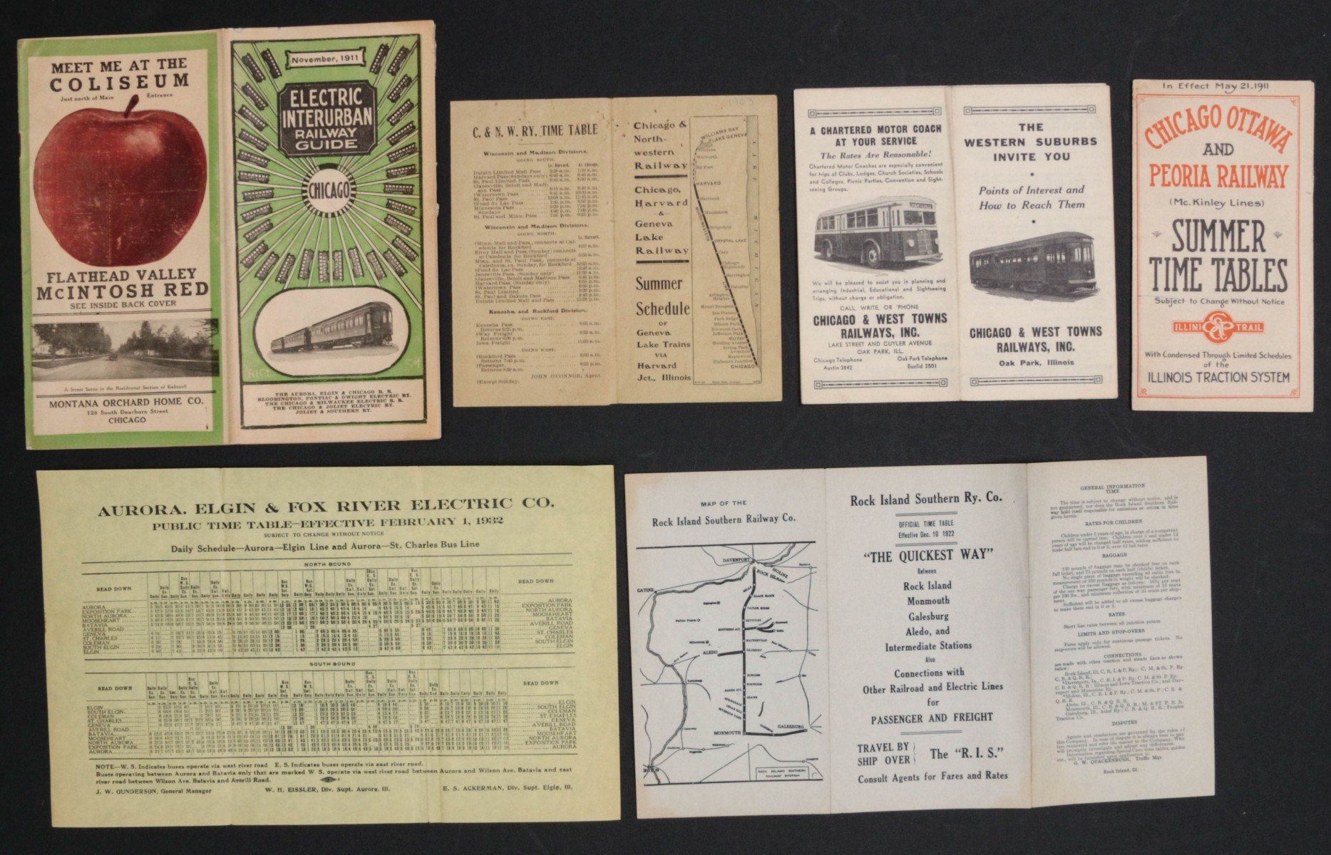 A COLLECTION OF CHICAGO RAILROAD TIMETABLES 1903-1932