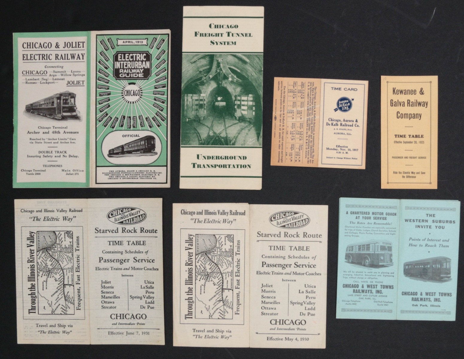 A COLLECTION OF CHICAGO RAILROAD TIMETABLES 1913-1938