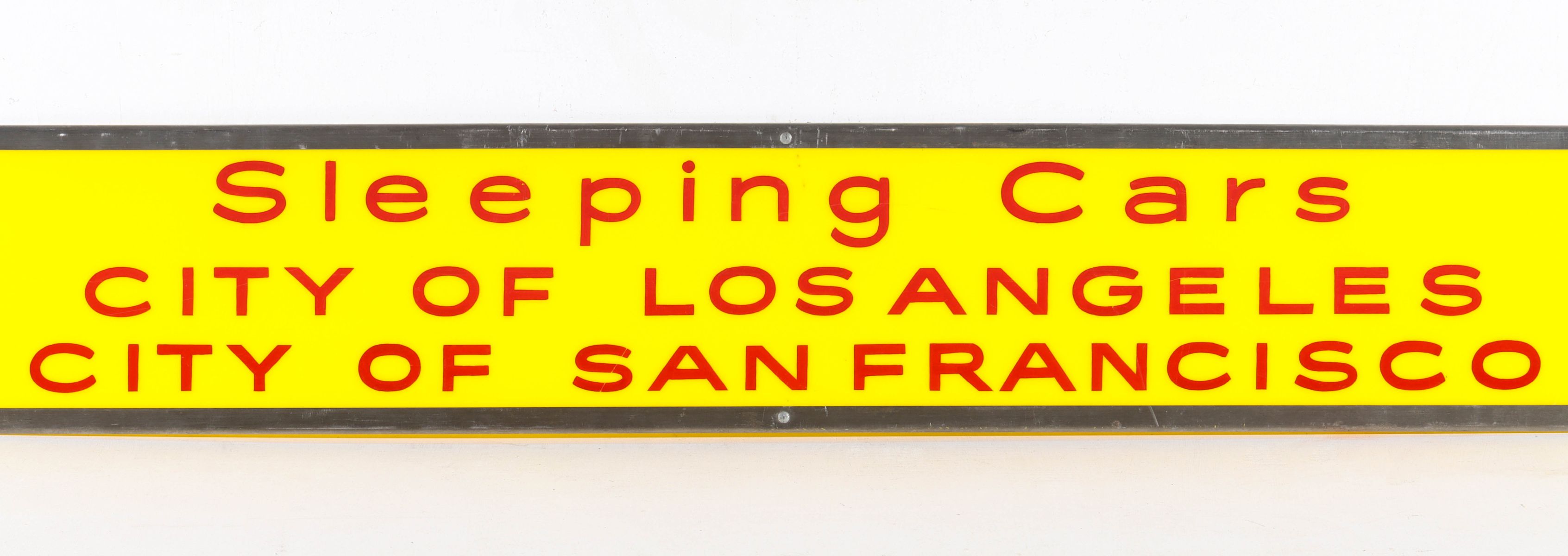 AN ACRYLIC STATION SIGN FOR UNION PACIFIC TO CALIFORNIA