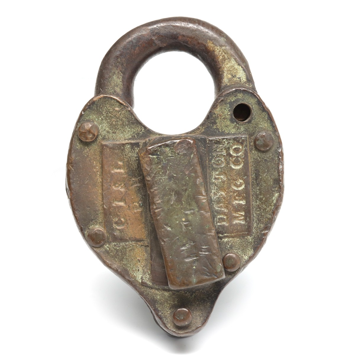 A CHICAGO, INDIANAPOLIS AND LOUISVILLE BRASS PADLOCK