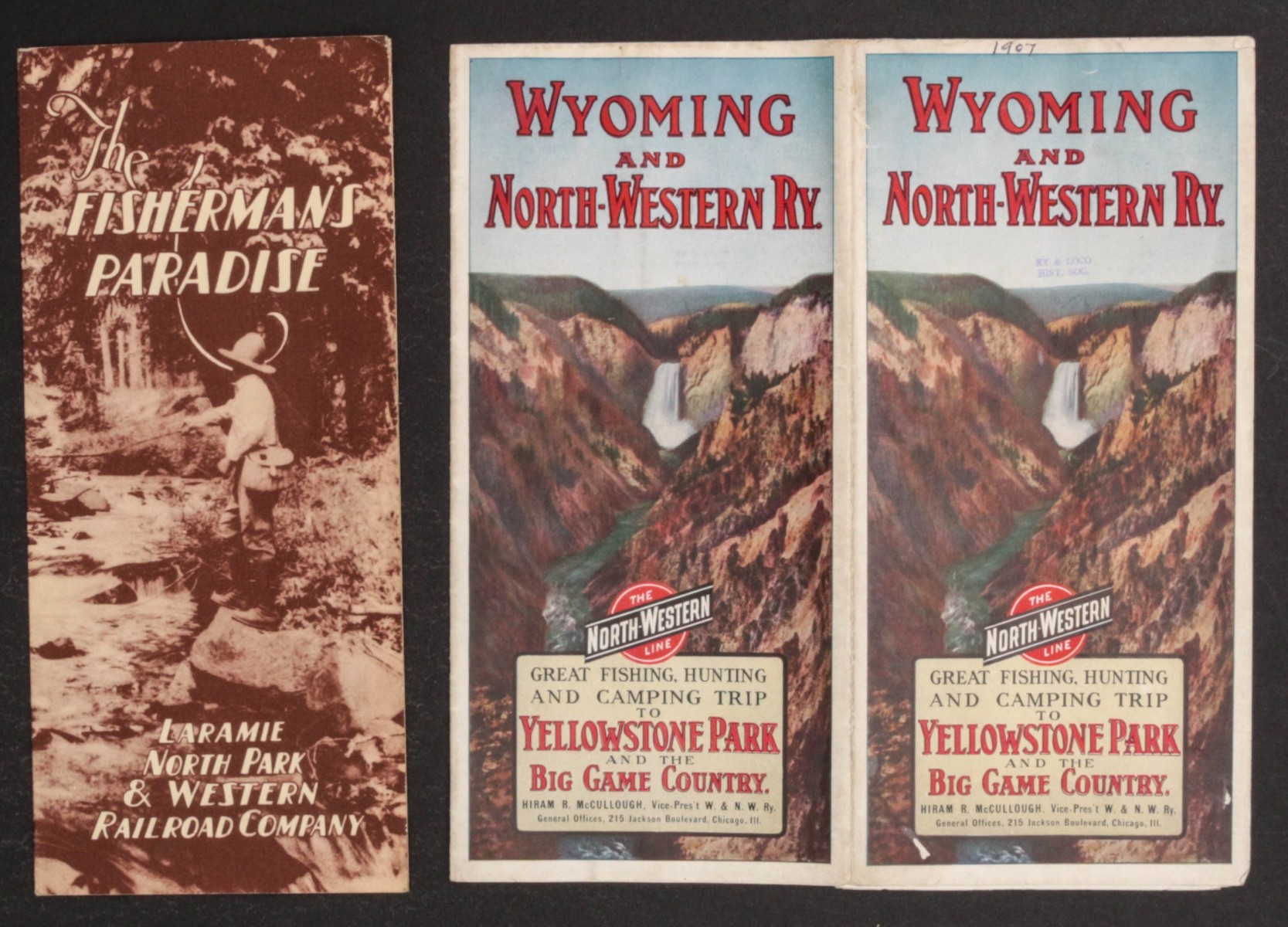 YELLOWSTONE AND WESTERN U.S. RR TIMETABLES CA. 1900