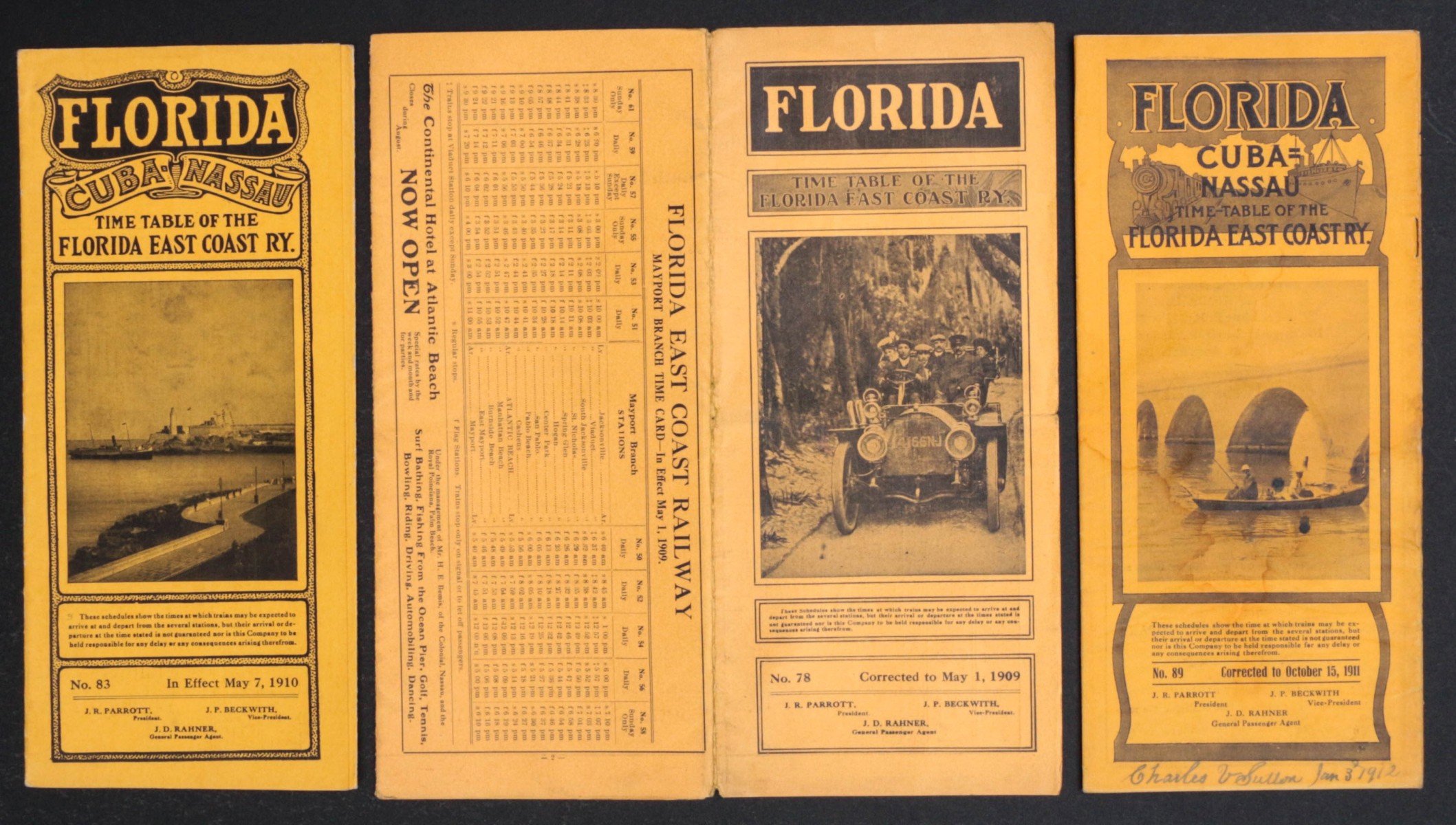 FLORIDA EAST COAST RY. TIMETABLES FOR 1909, '10, & '11