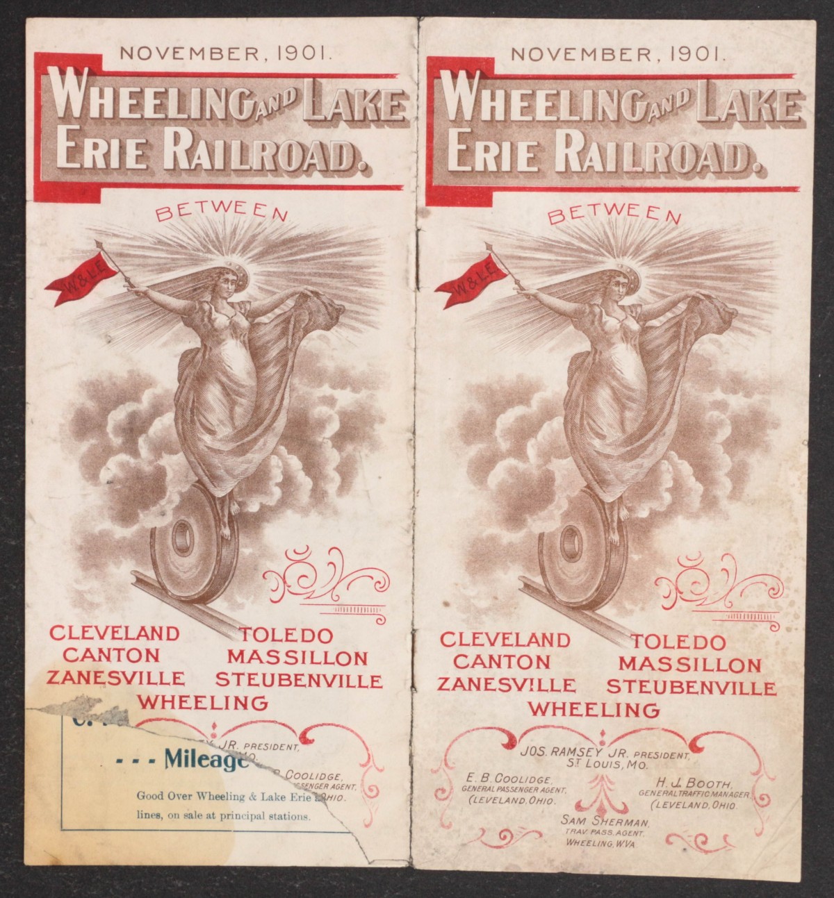 WHEELING AND LAKE ERIE RAILROAD TIMETABLE FOR 1901
