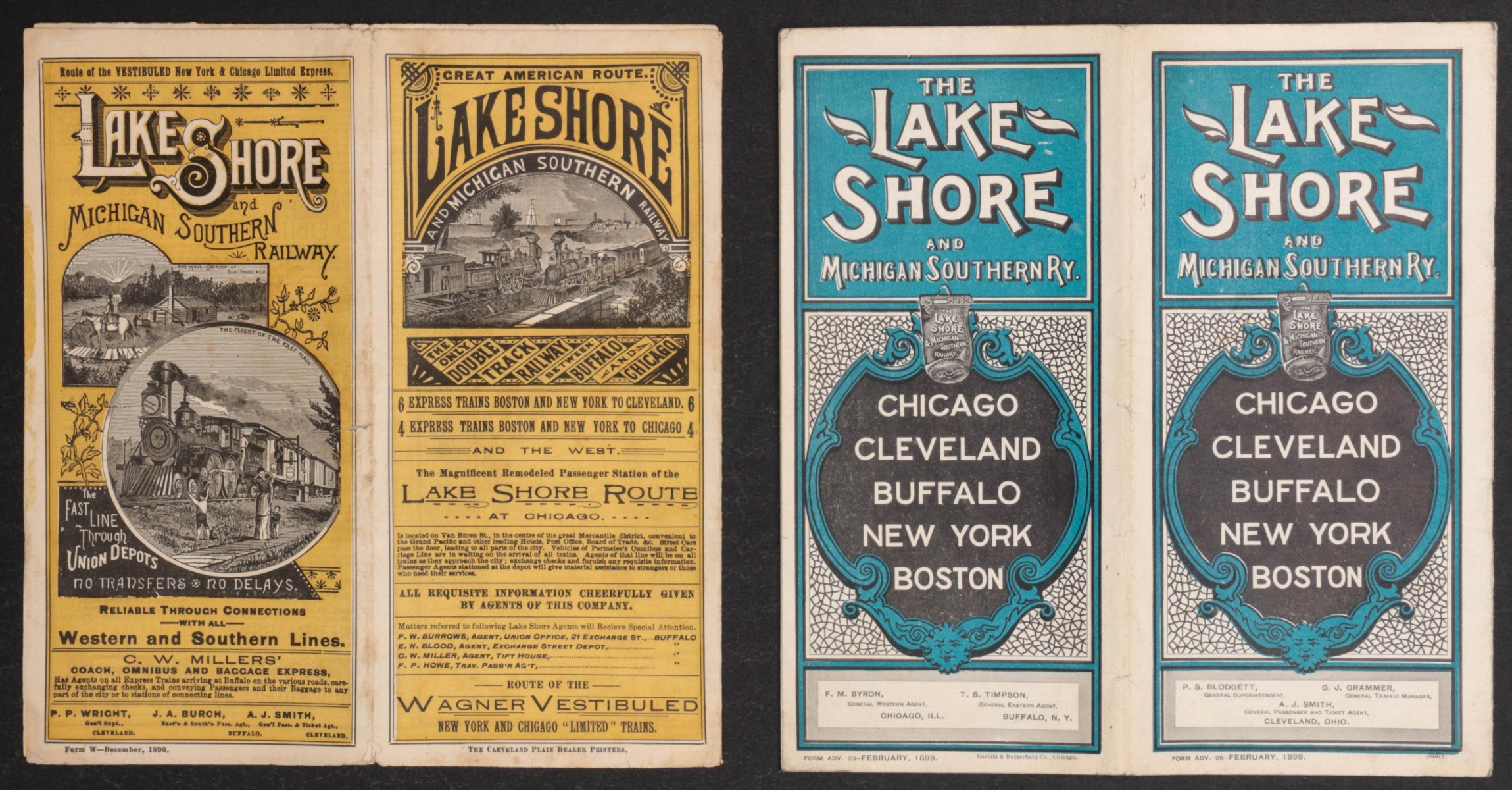 LAKE SHORE & MICHIGAN S. RY. TIMETABLES FOR 1890 & 1899