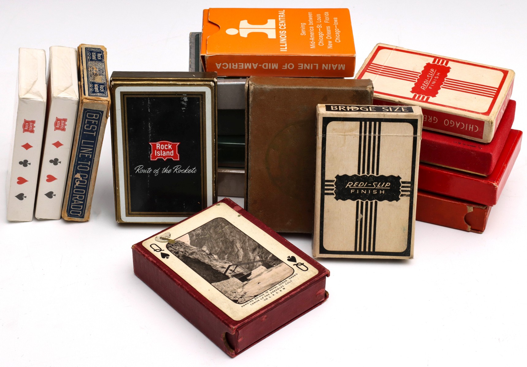 A COLLECTION OF RAILROAD ADVERTISING PLAYING CARDS