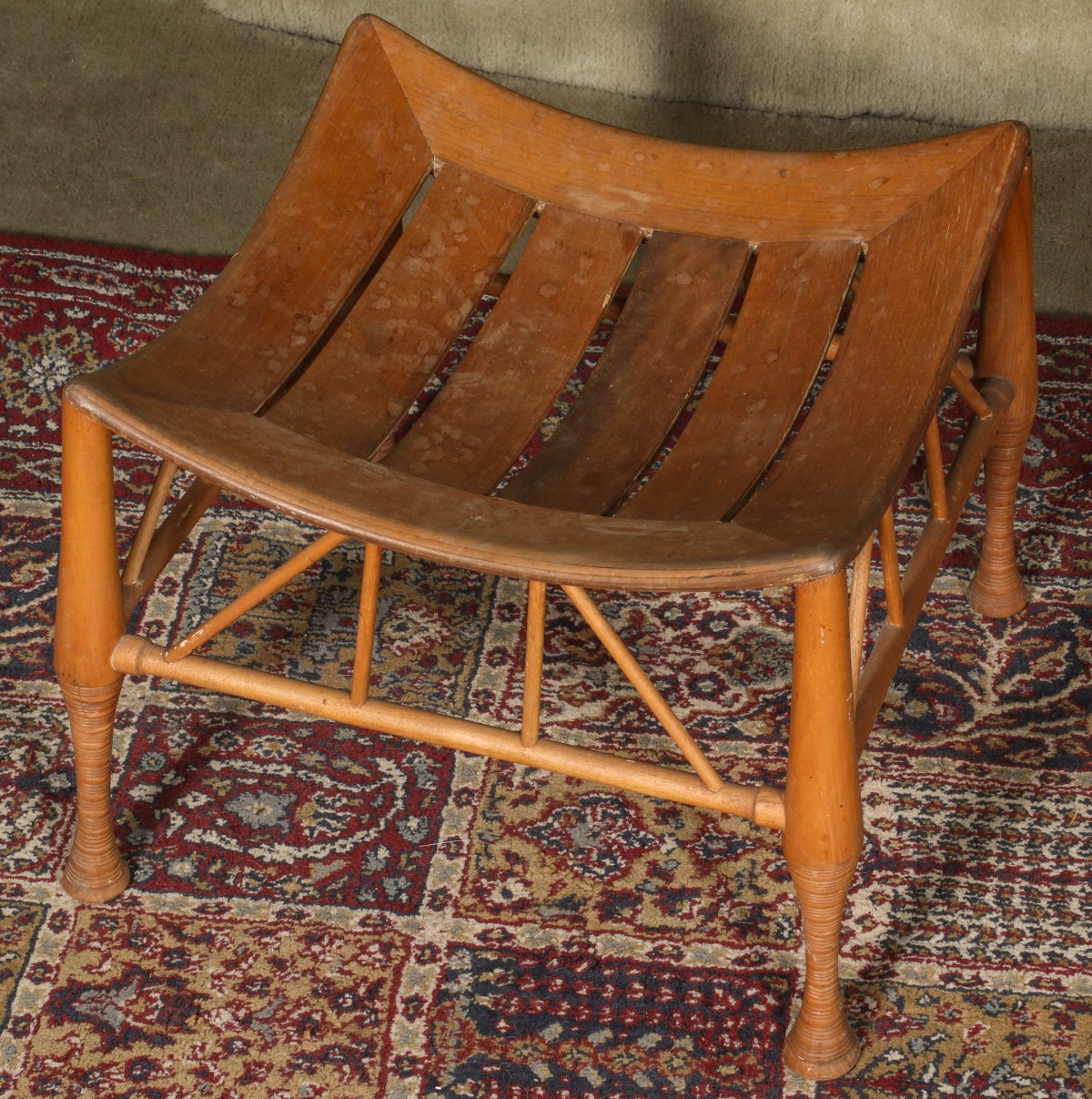 AN EGYPTIAN REVIVAL THEBES STOOL