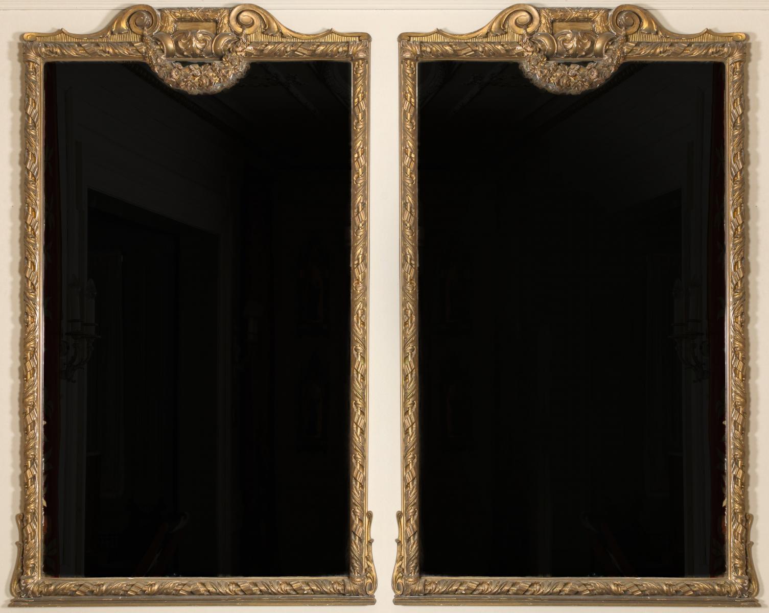 A MATCHED PAIR OF LARGE 19TH CENTURY FRENCH MIRRORS