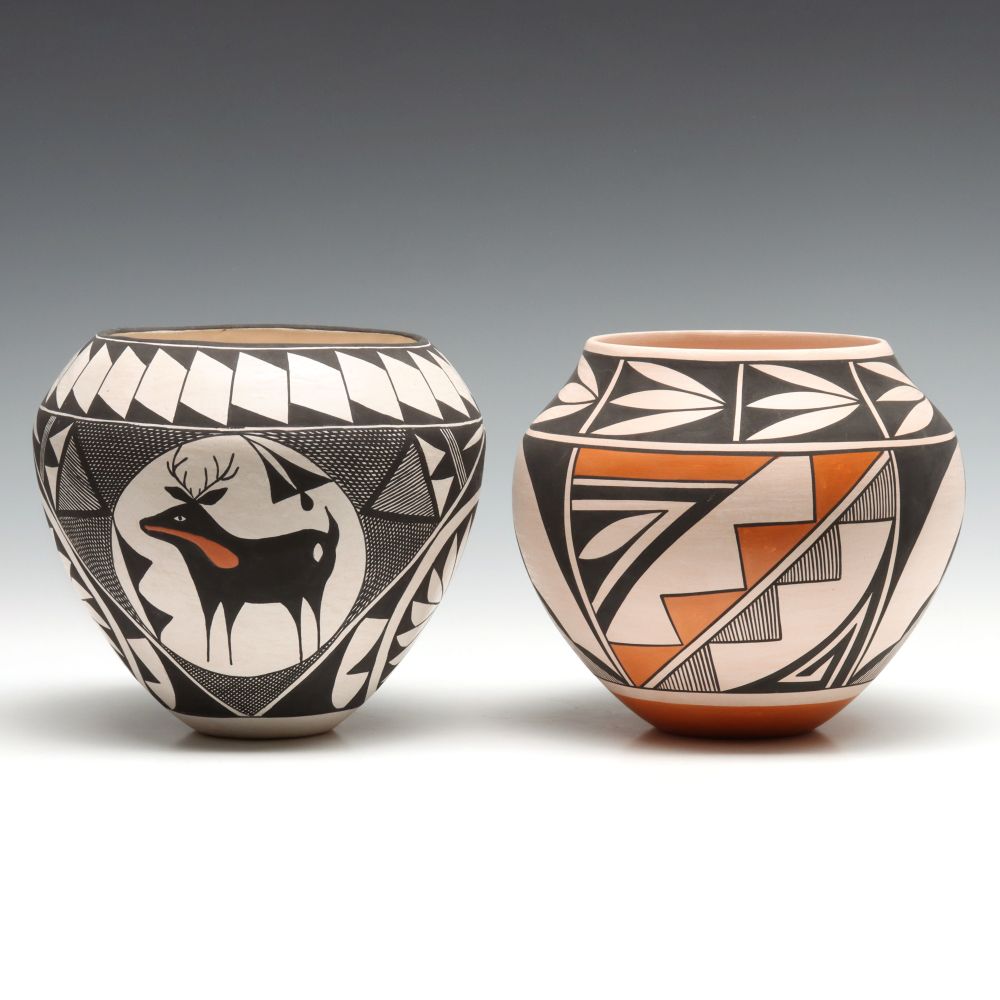 LATE 20TH C ACOMA POTTERY PRISCILLA JIM AND D. BROWN