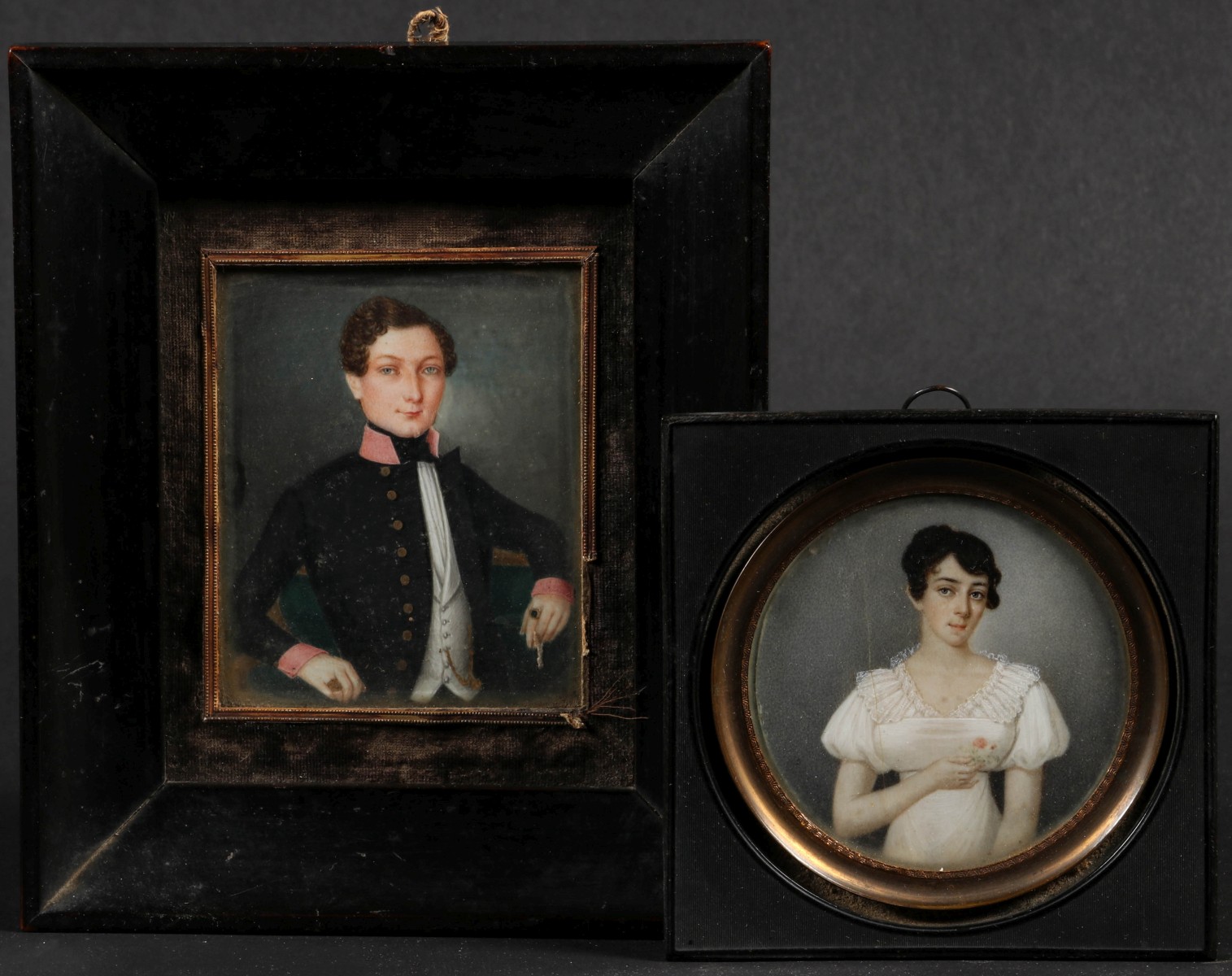 NICE 19C. MINIATURE PORTRAITS INCLUDING FRENCH SCHOOL