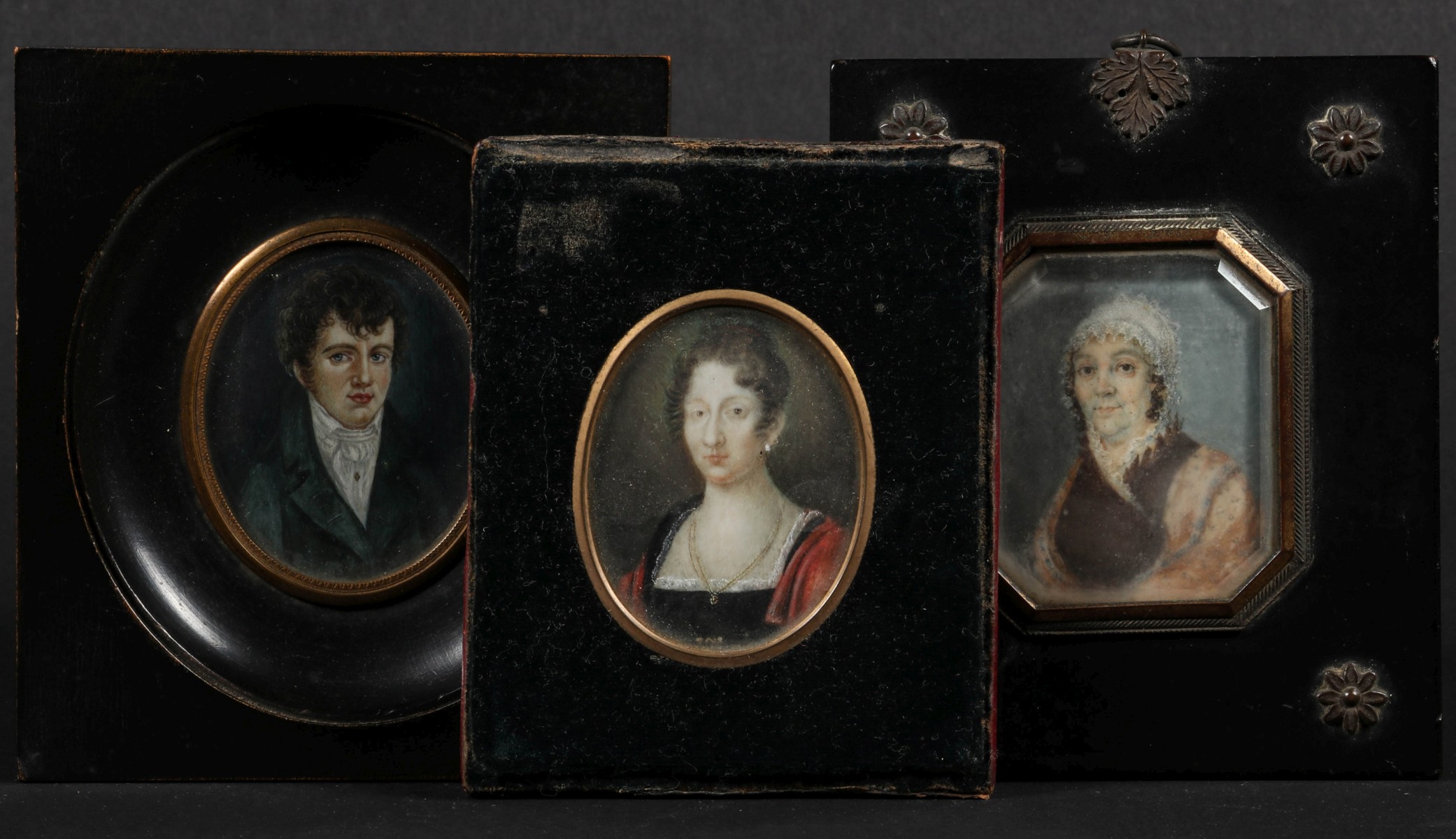 THREE LATE 18TH TO EARLY 19TH C. MINIATURE PORTRAITS