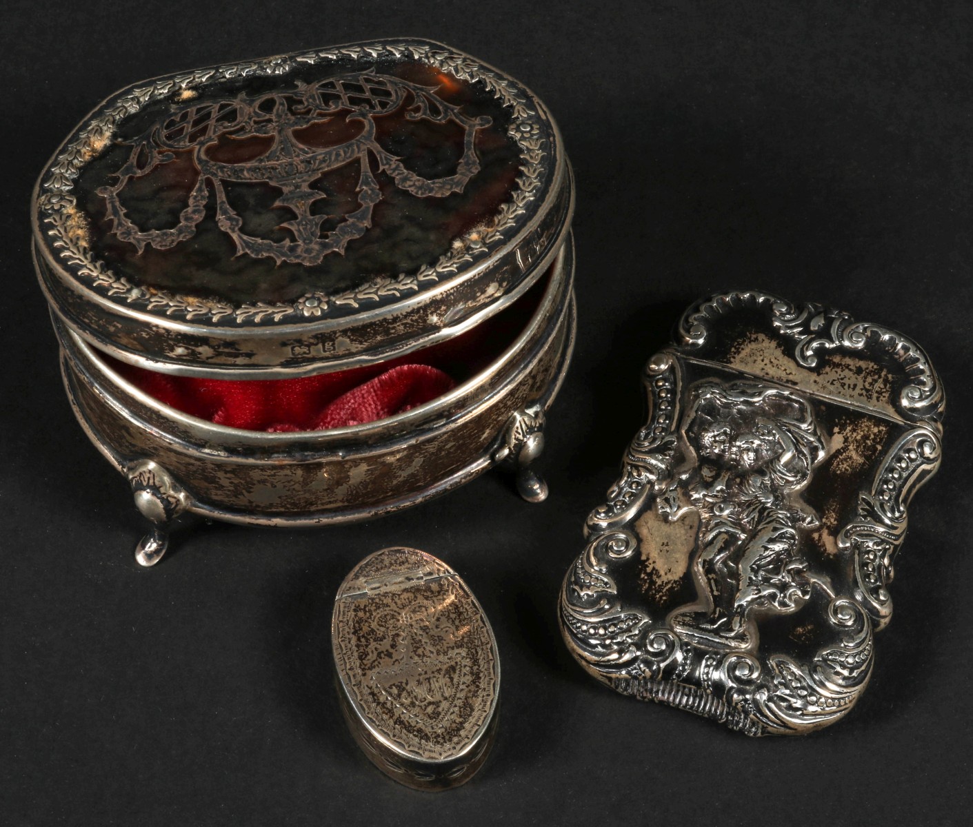 THREE 19TH CENTURY BRITISH STERLING SILVER CONTAINERS