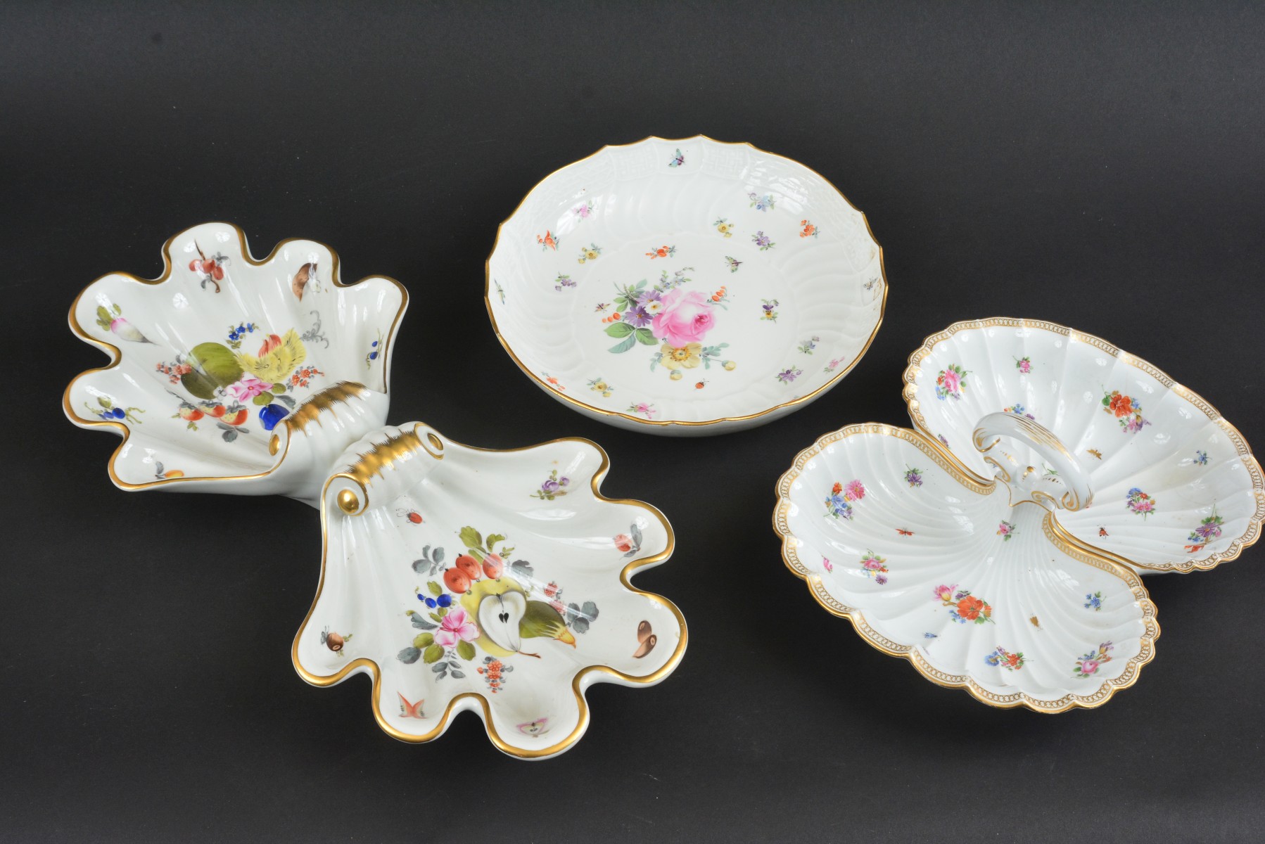 HEREND AND MEISSEN PORCELAIN SERVING PIECES