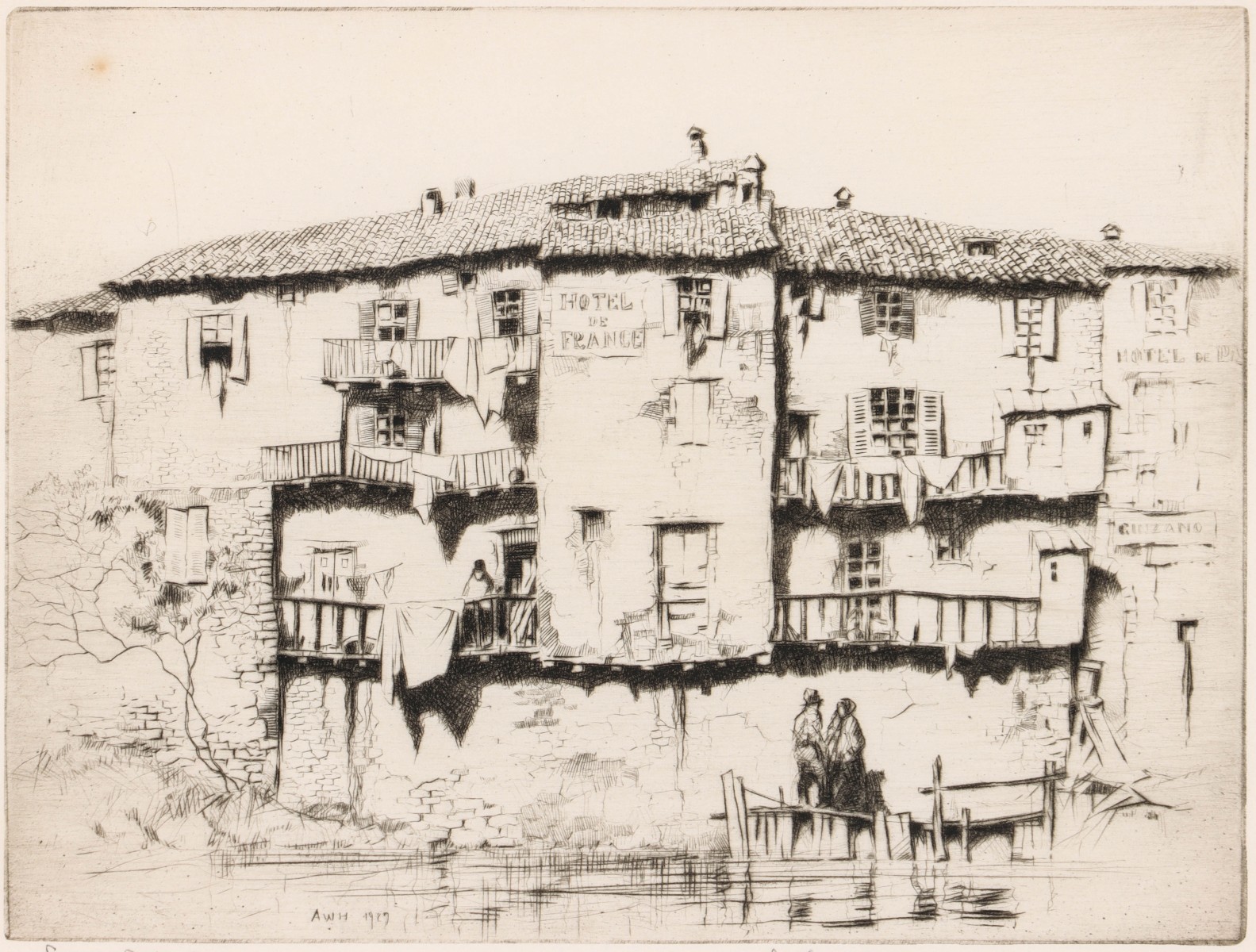 ARTHUR HALL (1889-1981) PENCIL SIGNED DRYPOINT ETCHING