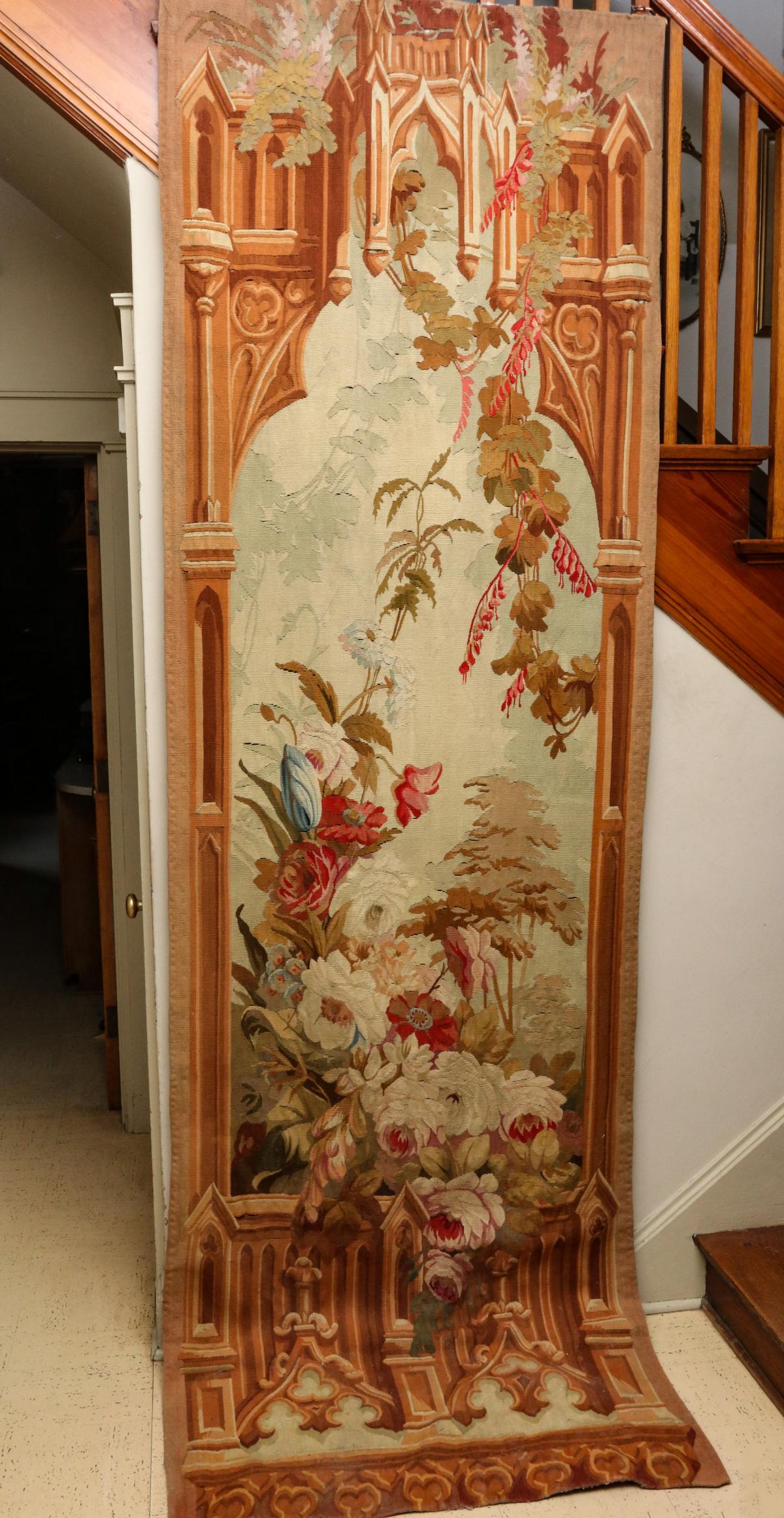 AN 19TH CENTURY FRENCH AUBUSSON TAPESTRY PANEL