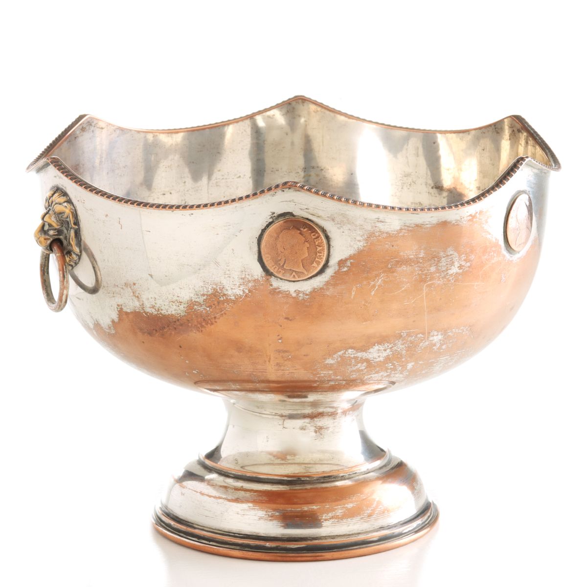 AN EARLY ENGLISH SILVER PLATE PUNCH BOWL
