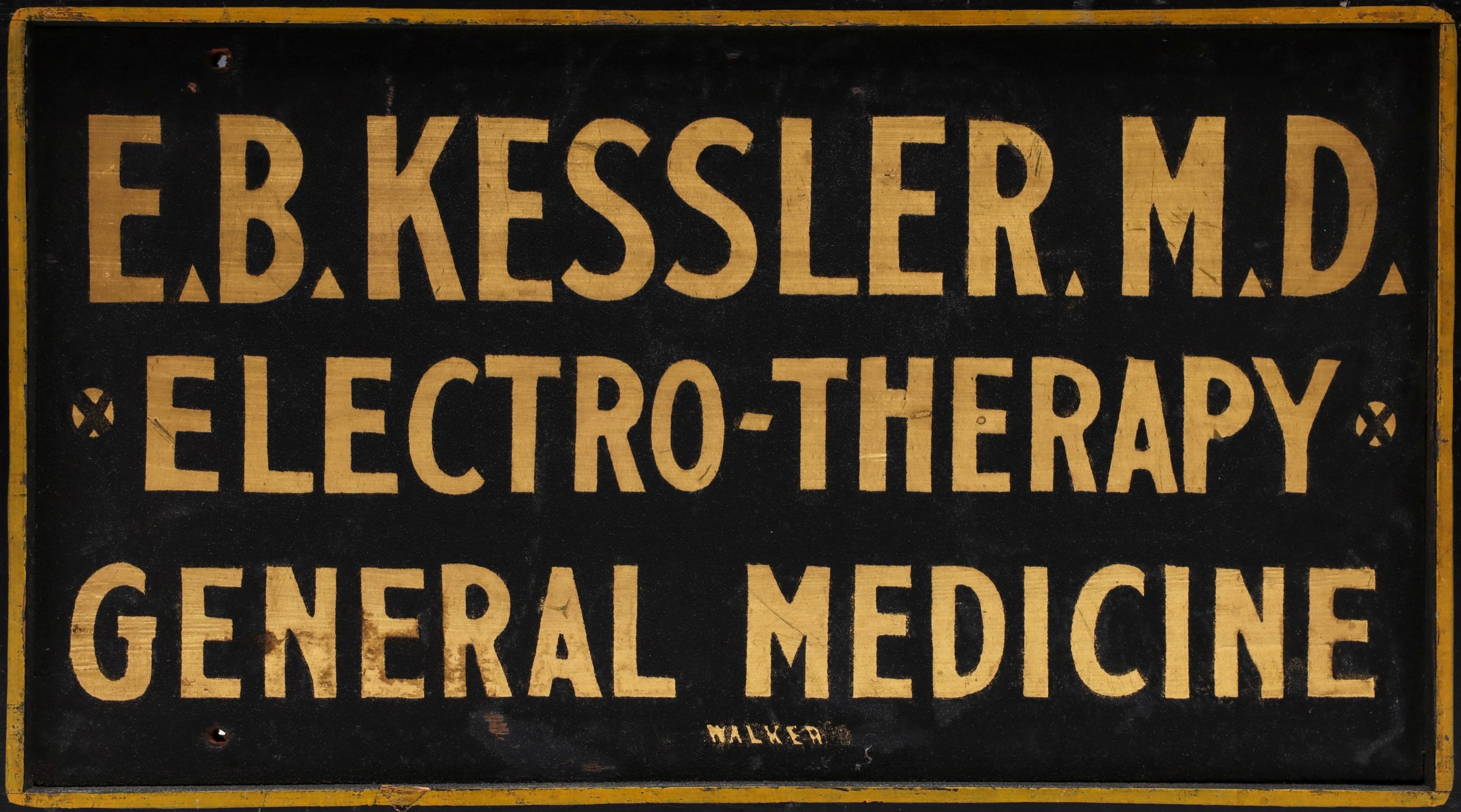 A GOOD, EARLY ELECTRO-THERAPY SANDED WOOD DOCTOR SIGN