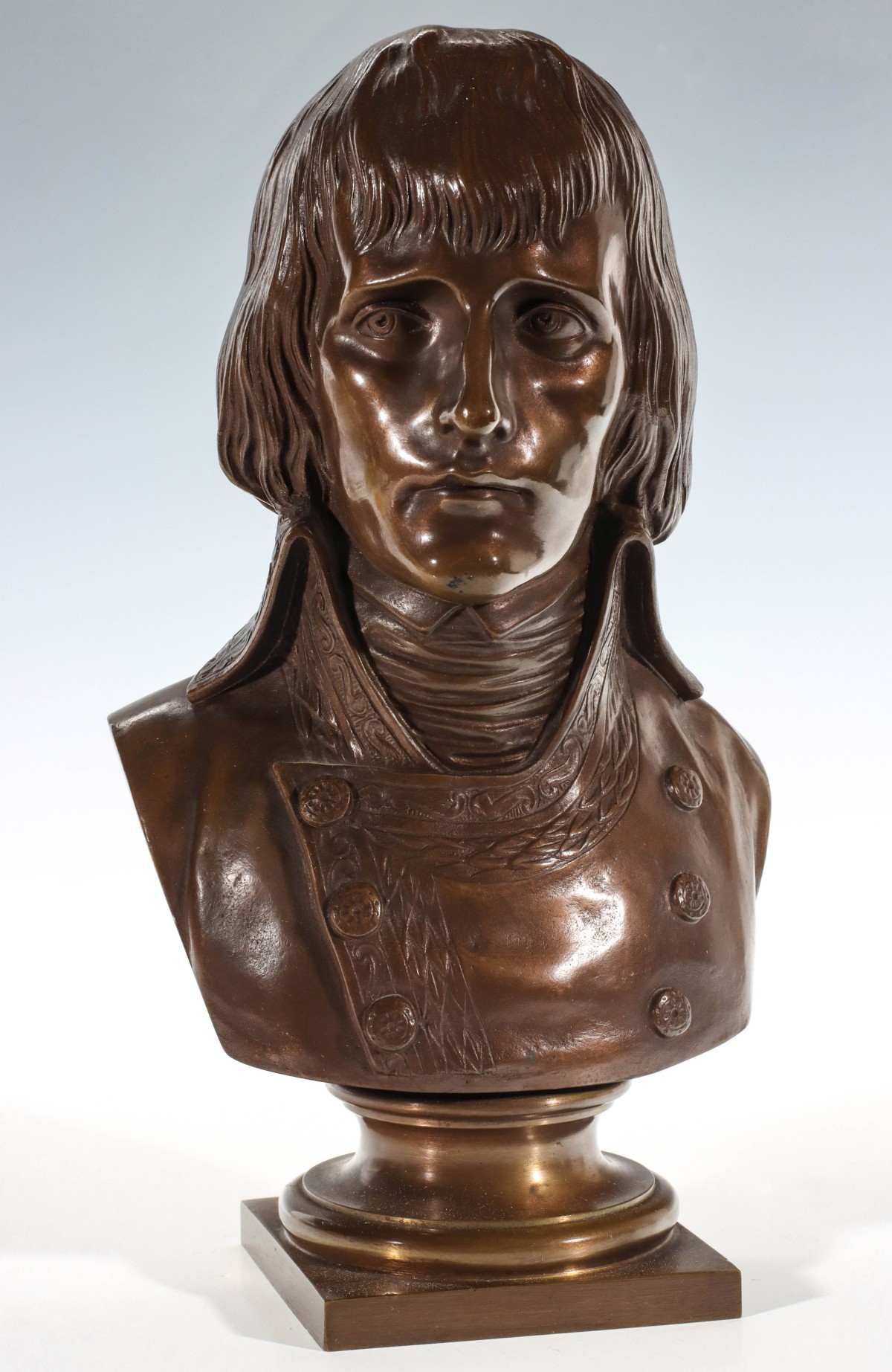 BRONZE BUST OF A YOUNG NAPOLEON CAST BY BARBEDIENNE