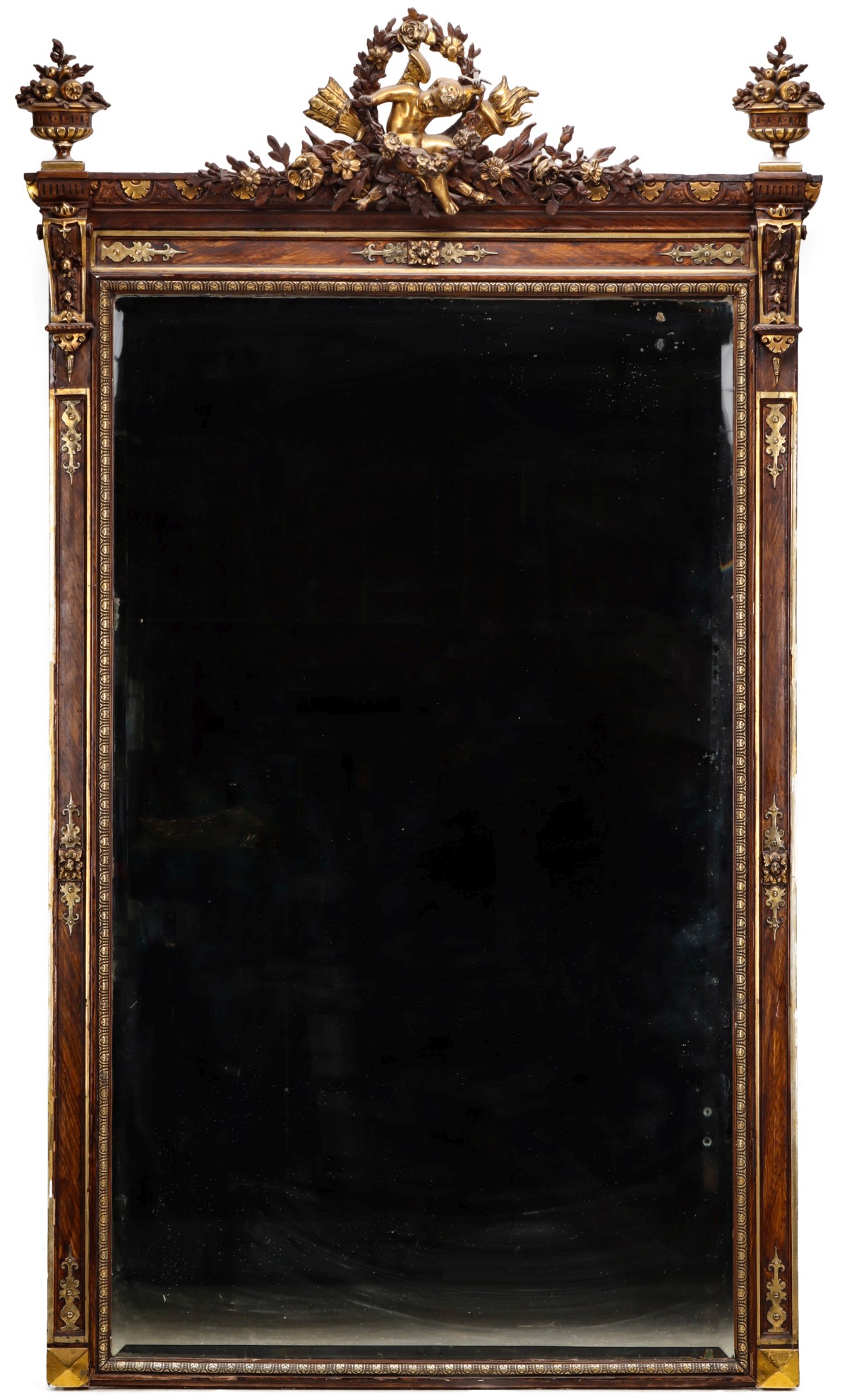 A MID TO LATE 19TH C. REGENCY STYLE OVER MANTEL MIRROR