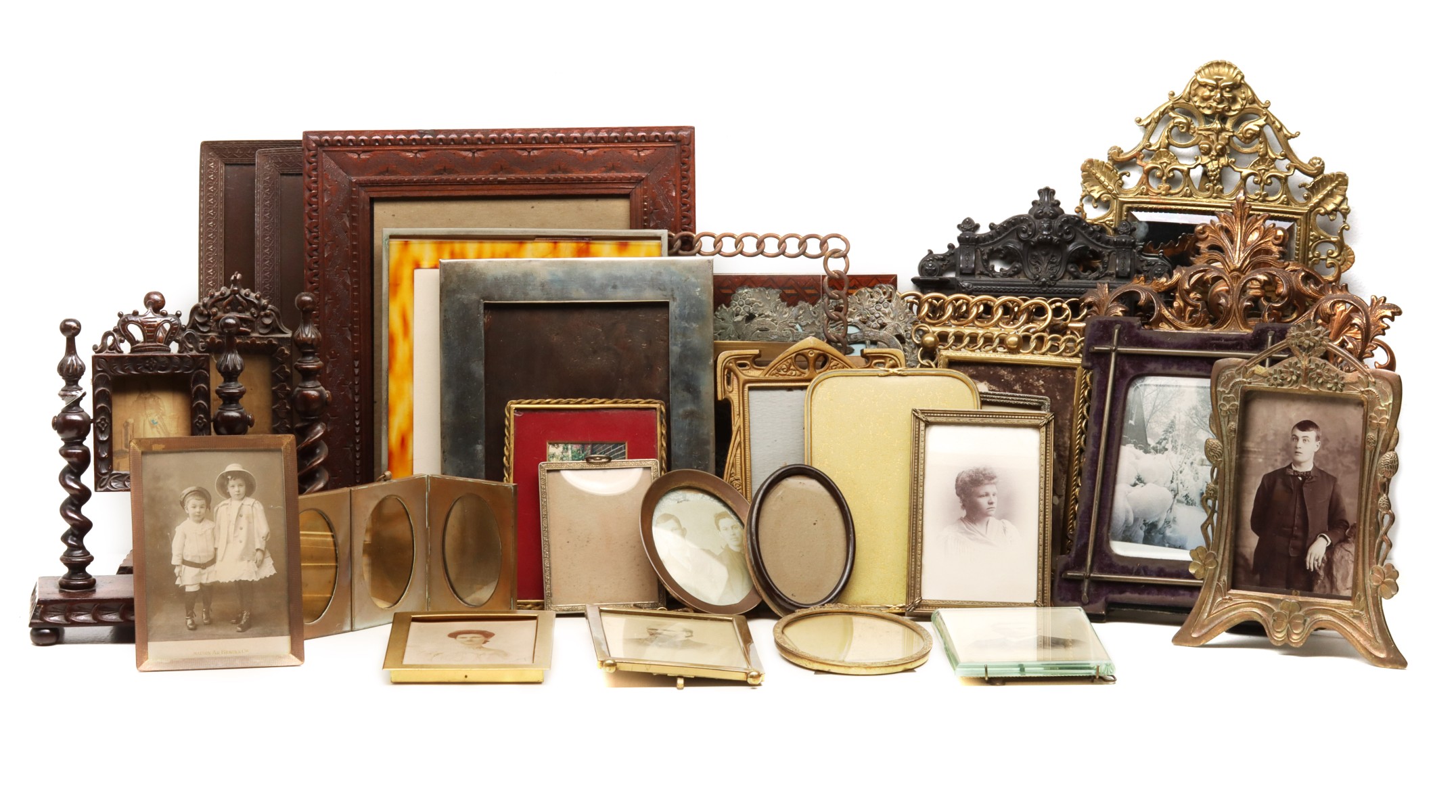 A COLLECTION OF THIRTY-SEVEN ANTIQUE PICTURE FRAMES