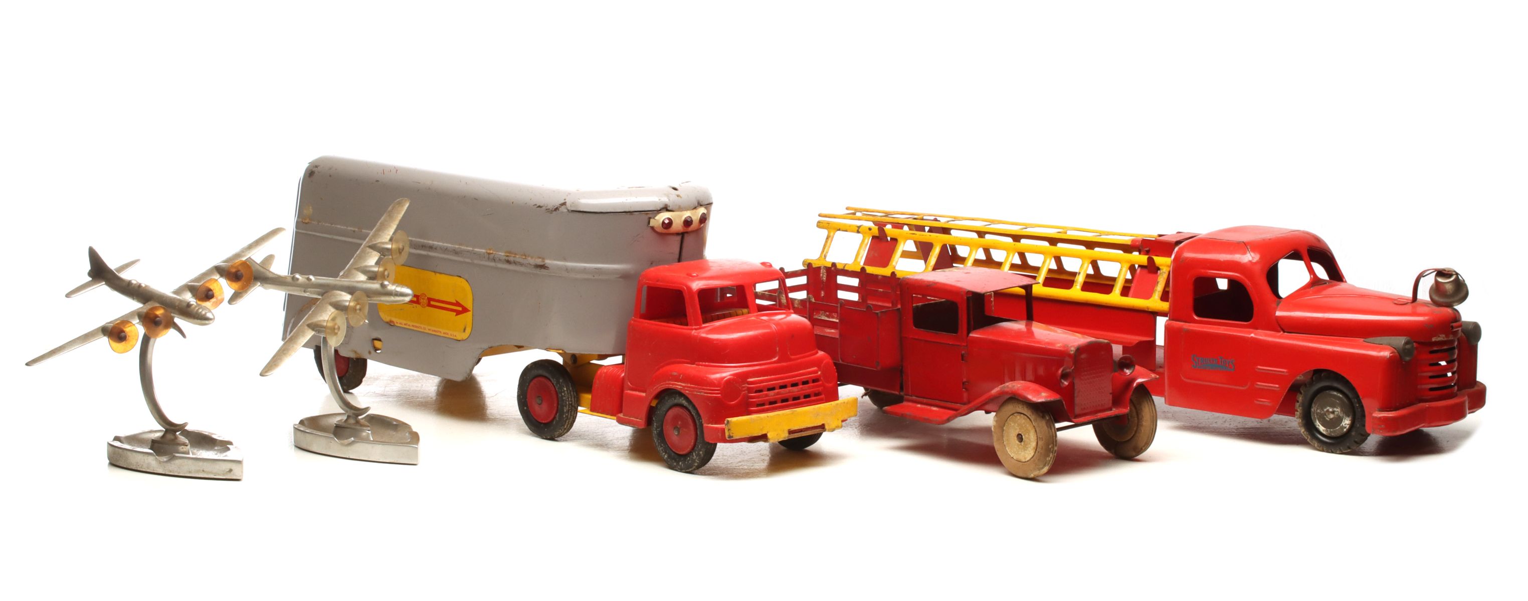 PRESSED STEEL TOY TRUCKS AND ADVANCE BIG MOUTH GUMBALL