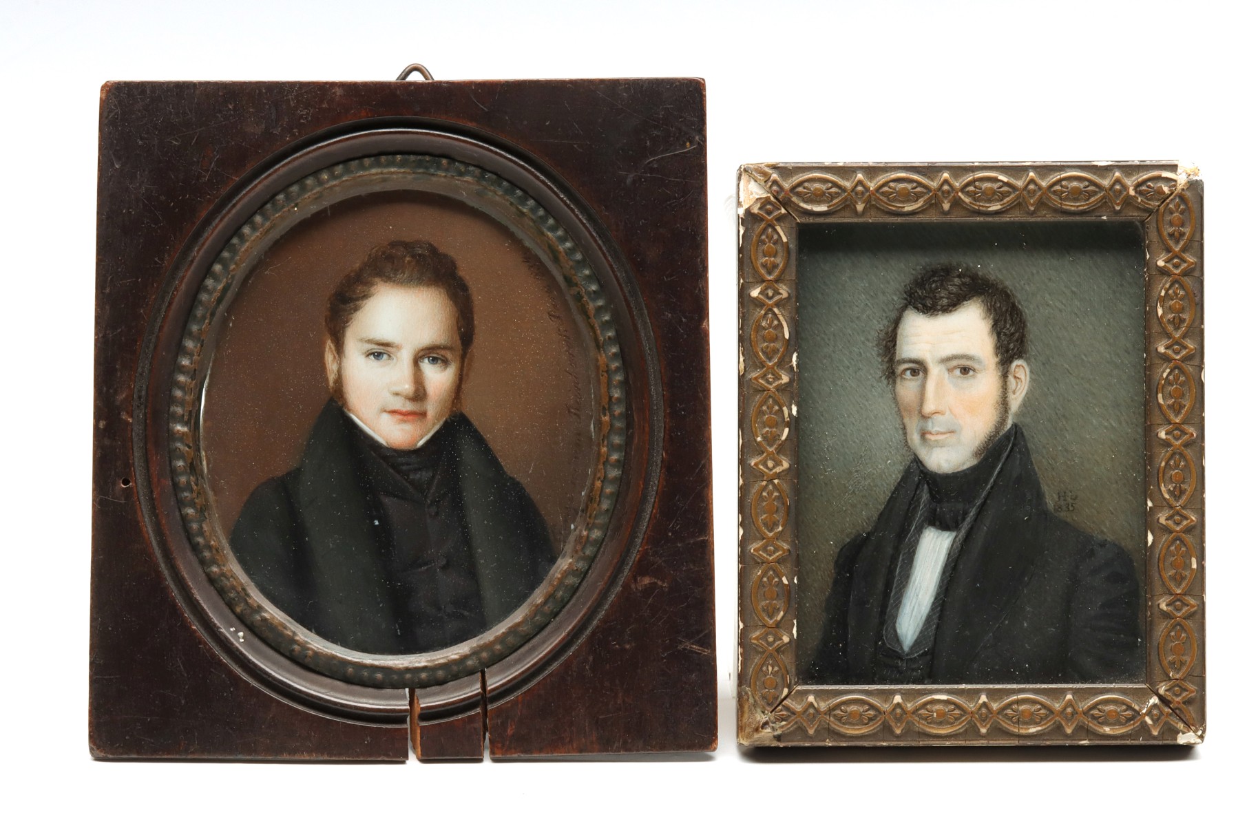 MINIATURE PORTRAITS OF A GENTLEMEN 1834 AND 1835