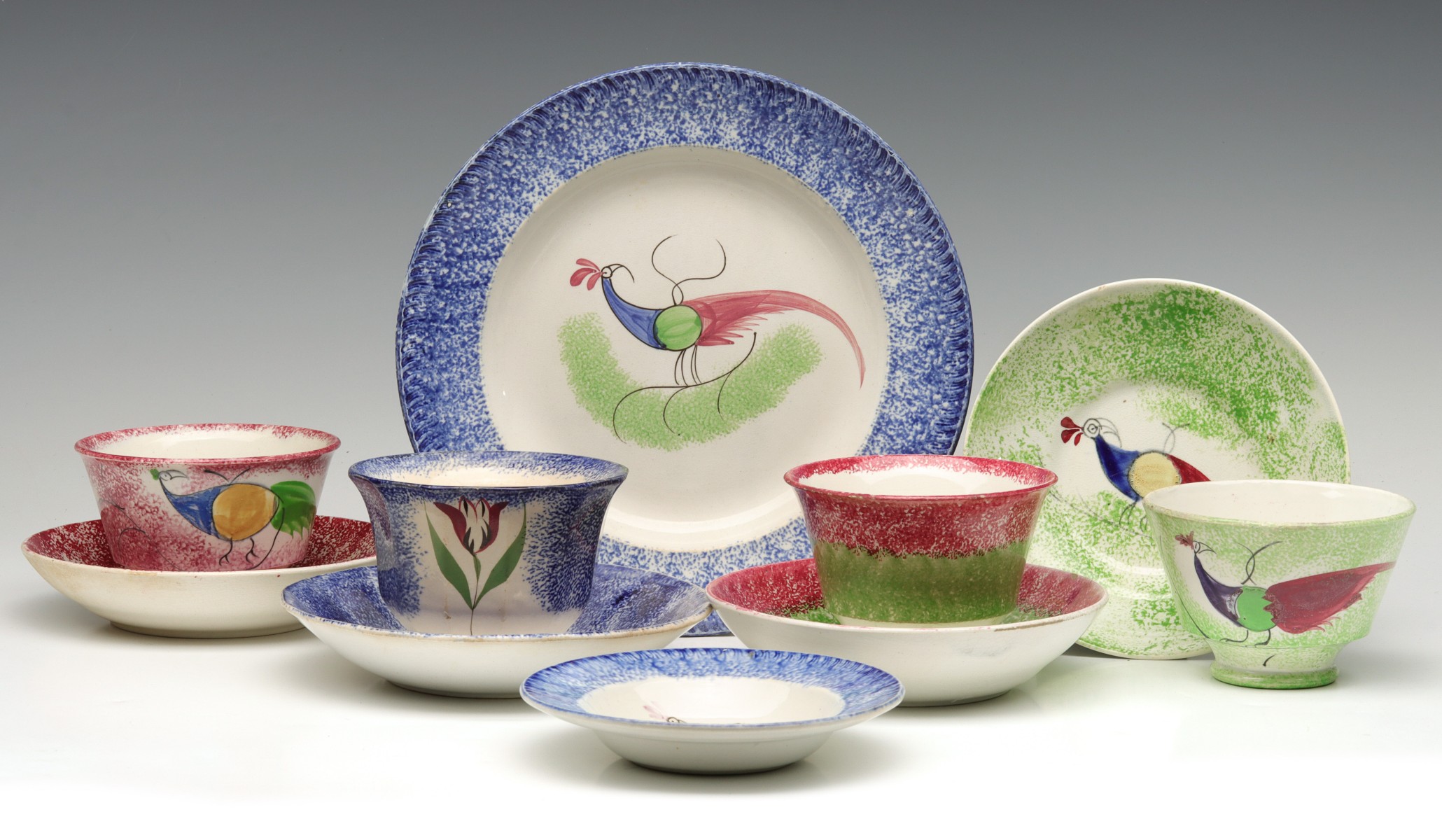 A VARIED COLLECTION OF 19TH C. SPATTERWARE