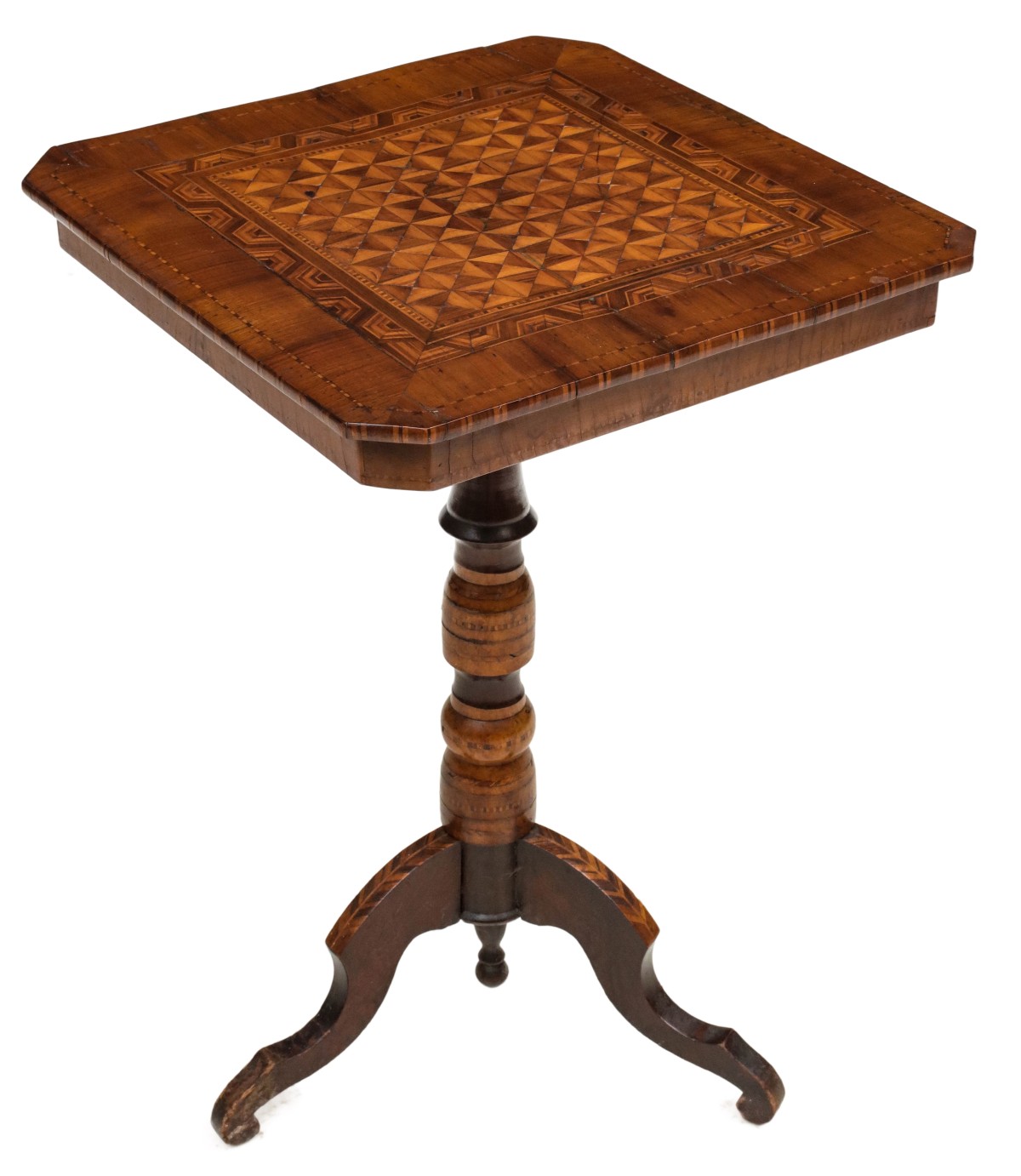 A 19TH C. CONTINENTAL MARQUETRY STAND TABLE