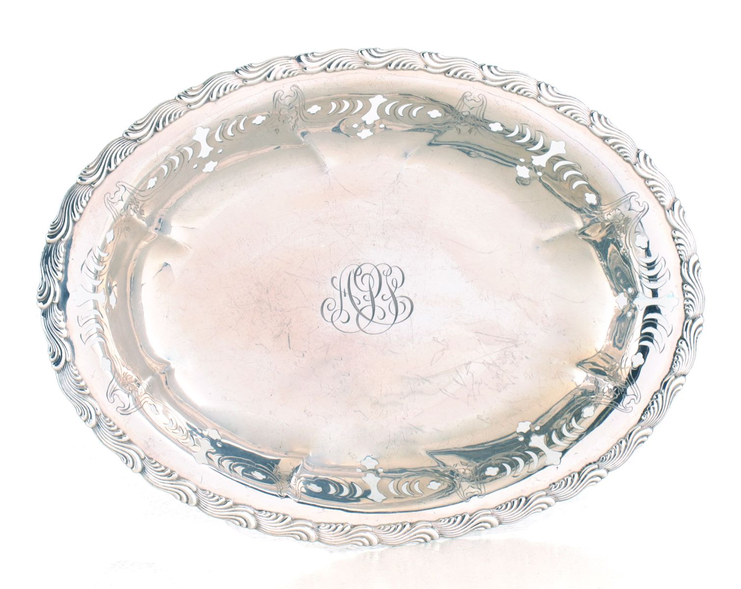 A TIFFANY AND CO WAVE EDGE PATTERN BREAD BASKET