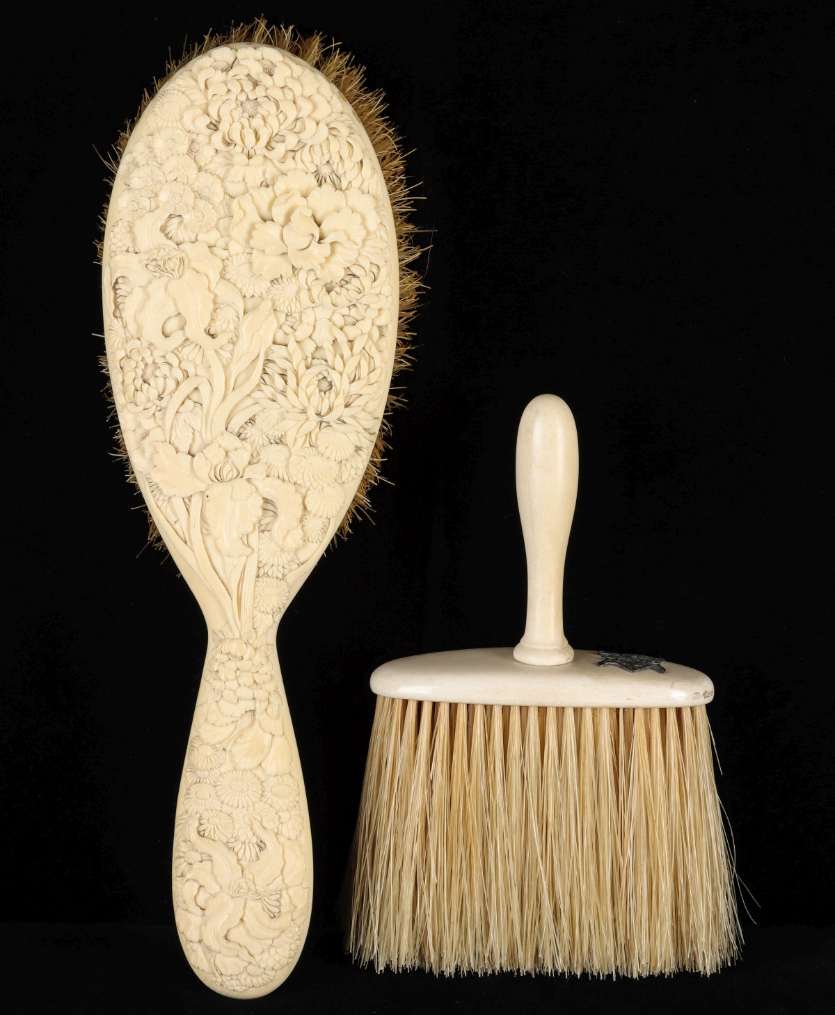 ASIAN AND TIFFANY & CO IVORY CLOTHES BRUSHES