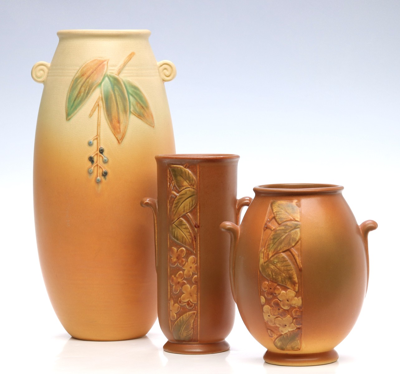 A GROUP OF WELLER ART POTTERY UP TO 11 INCHES